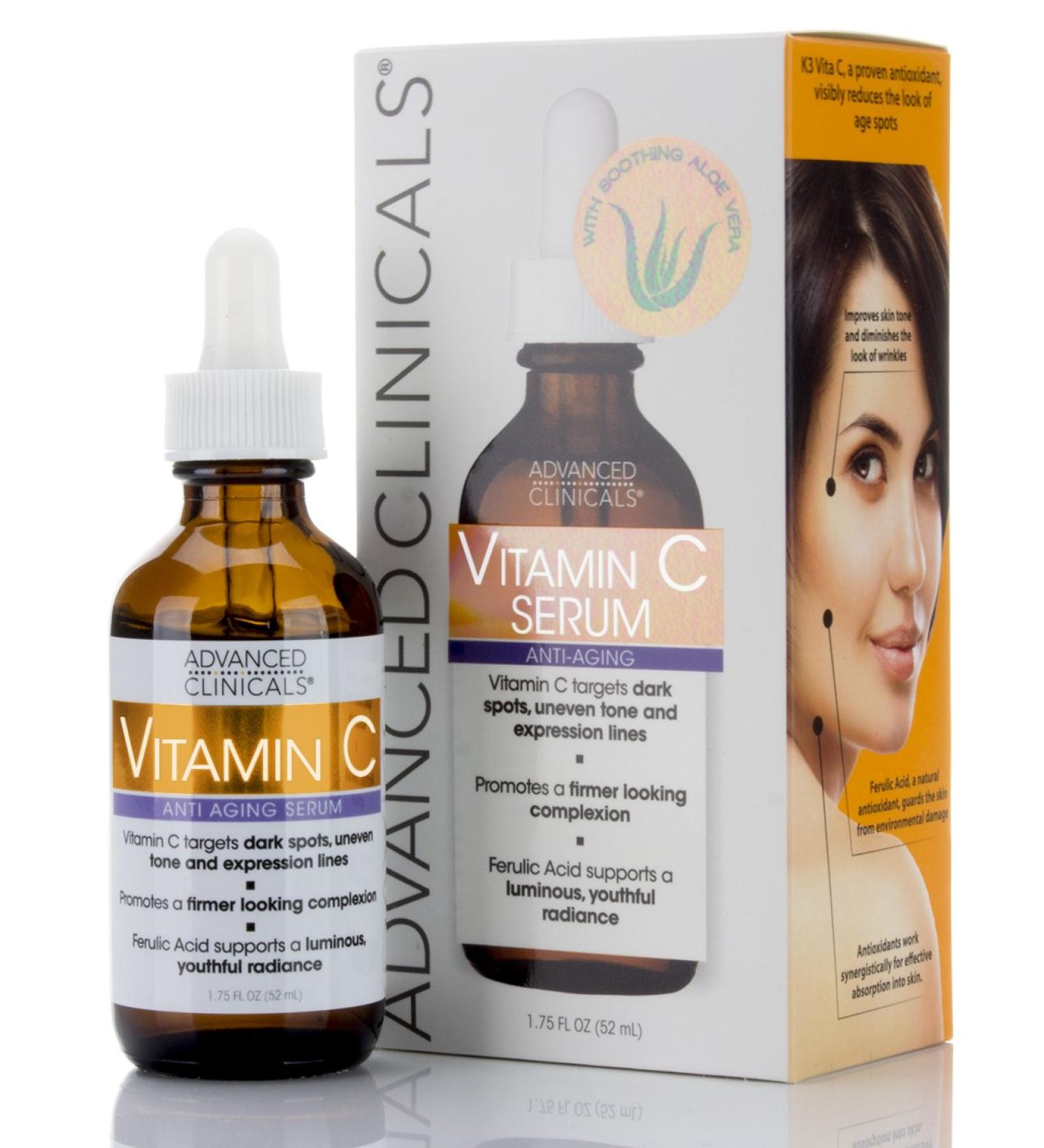 Advanced Clinicals Vitamin C Anti-Aging Serum 1.75 oz - Brighten & Revitalize Skin - Buy Online on GoSupps.com
