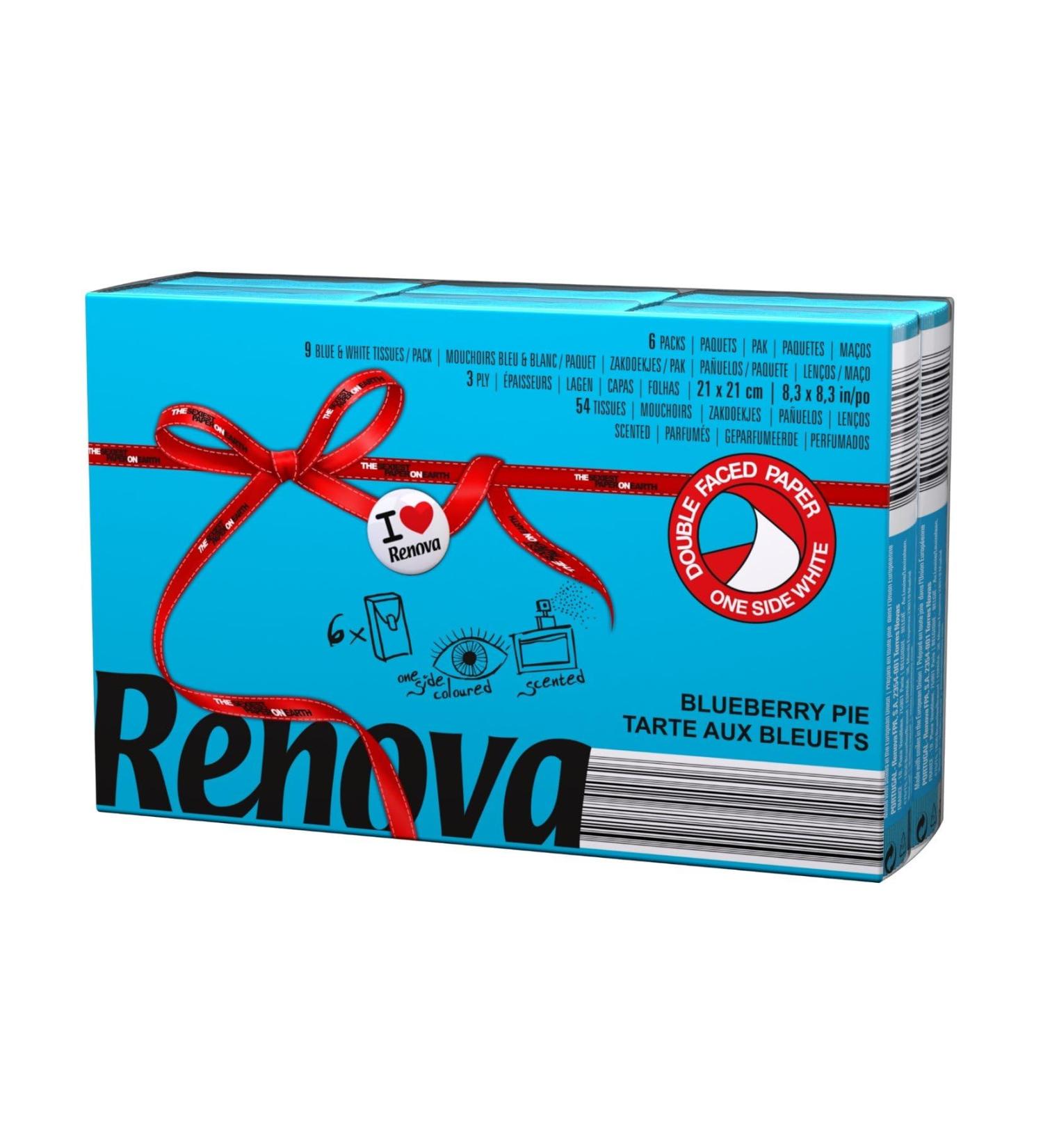 Renova Red Label Blue Handkerchiefs - Blueberry Pie Flavor 6 Packs (20 Pieces) | International Shipping - Buy Online on GoSupps.com