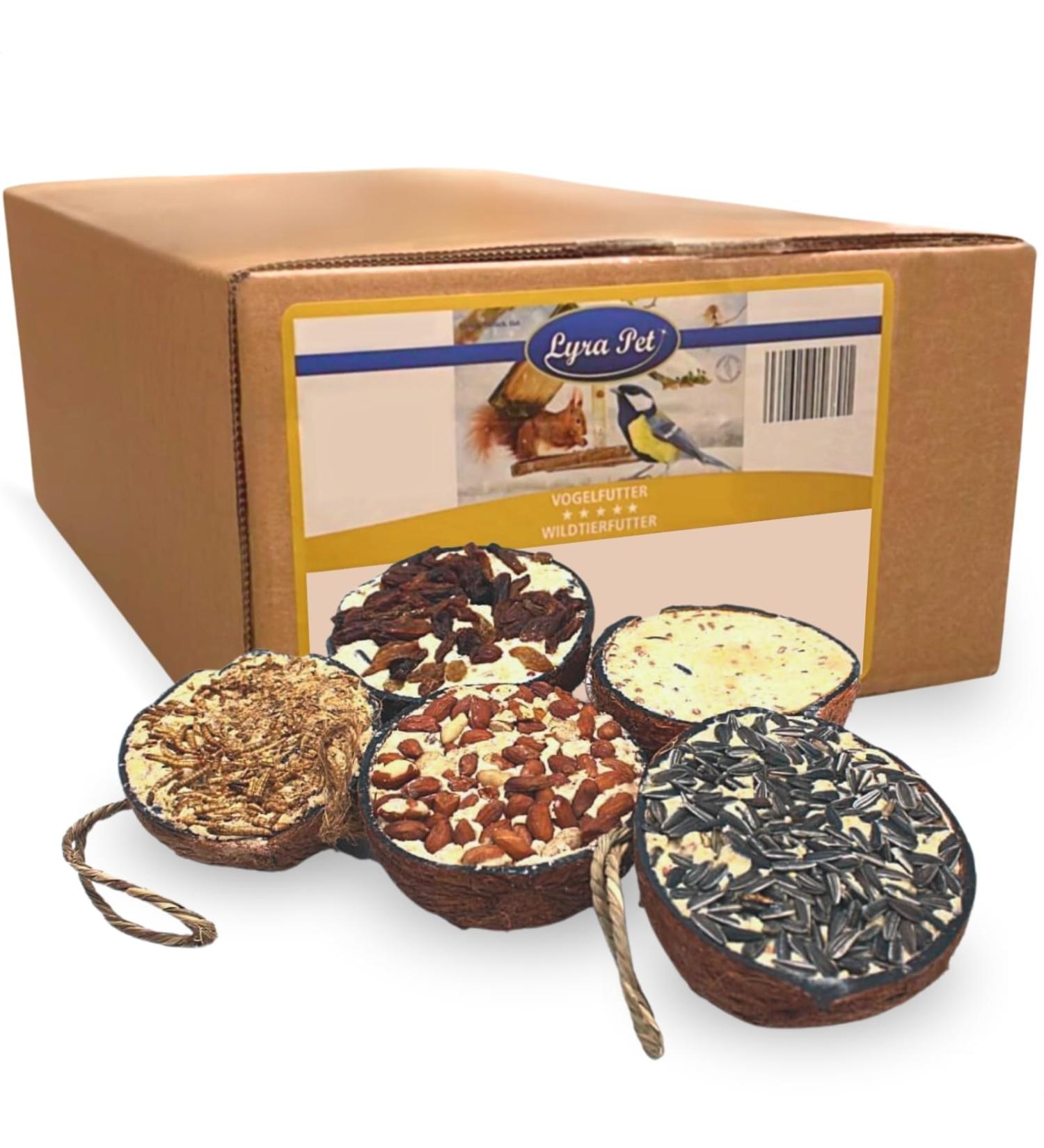 Lyra Pet 3 x 10 Filled Coconut Halves | High Fat Bird Food | Coconut with different toppings - Buy Online on GoSupps.com