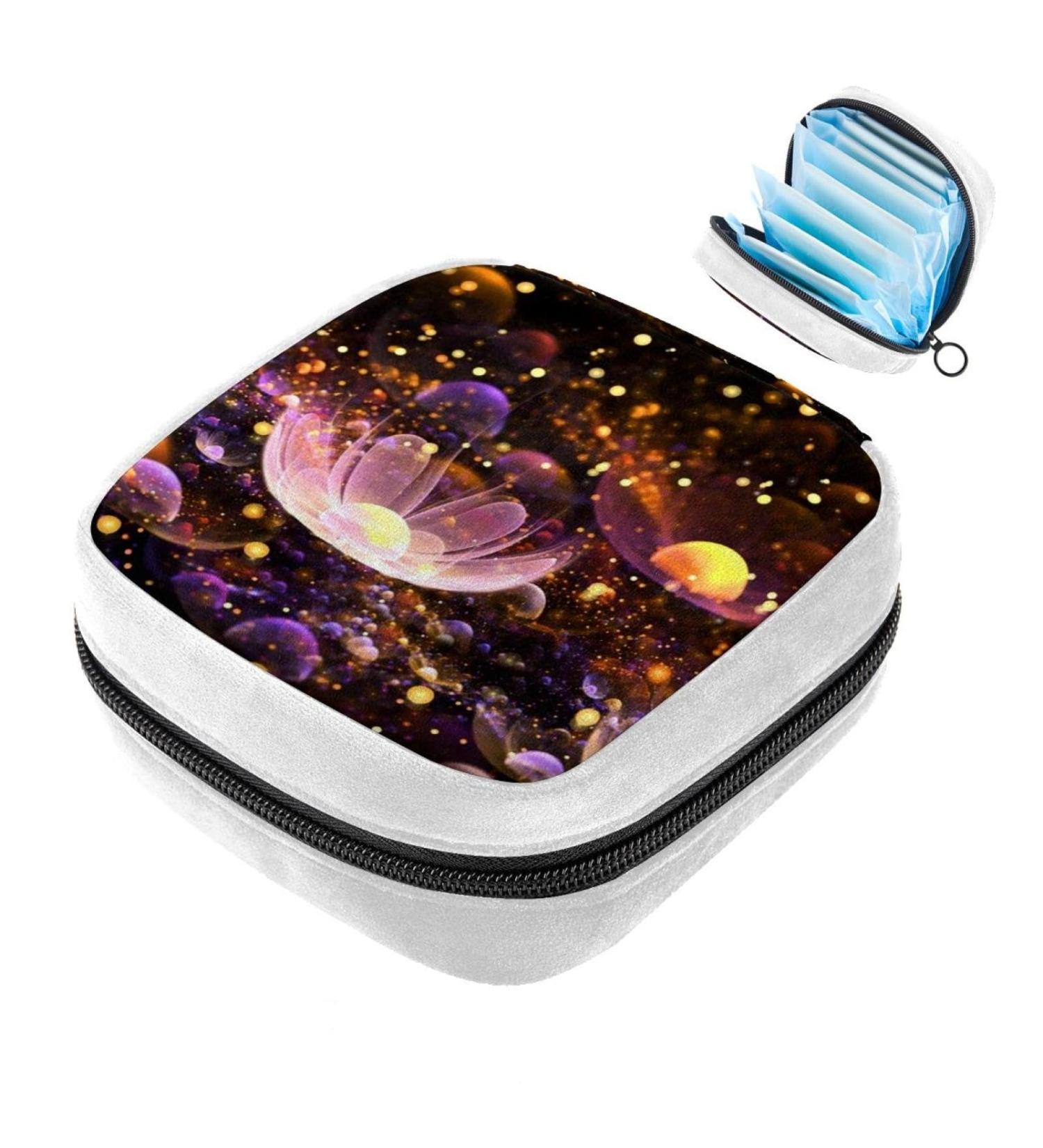 Abstract Colorful Flower Art Sanitary Napkin Storage Bag - Period Tampon Makeup Pad Pouch Color108 - Buy Online on GoSupps.com