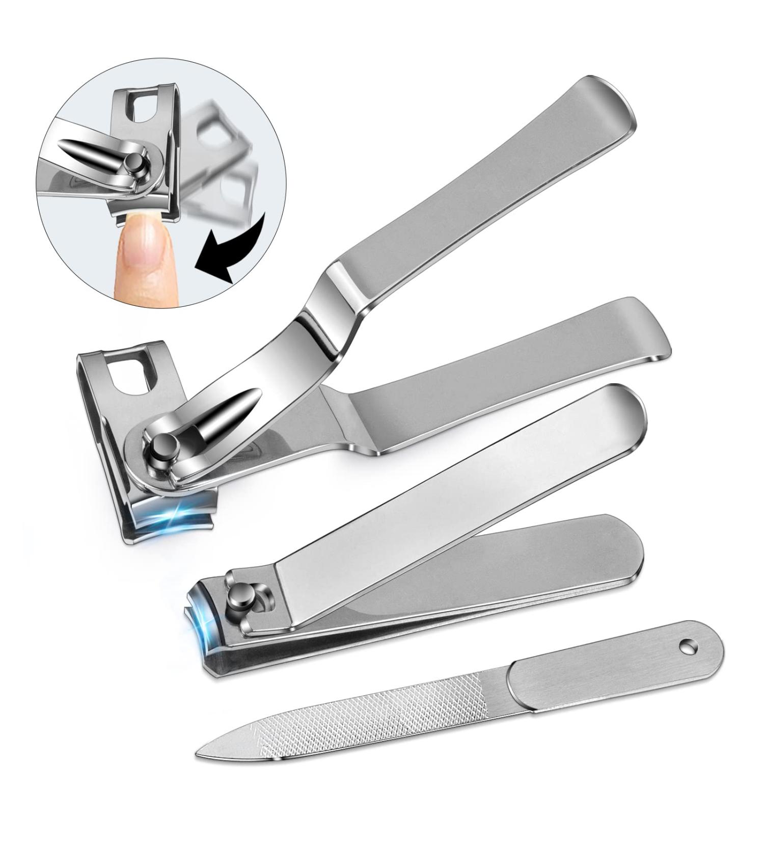 DR.MODE Nail Clipper Set for Men & Seniors - Stainless Steel Fingernail & Toenail Clippers with 360 Rotary Head and Nail File Storage Box - Buy Online on GoSupps.com