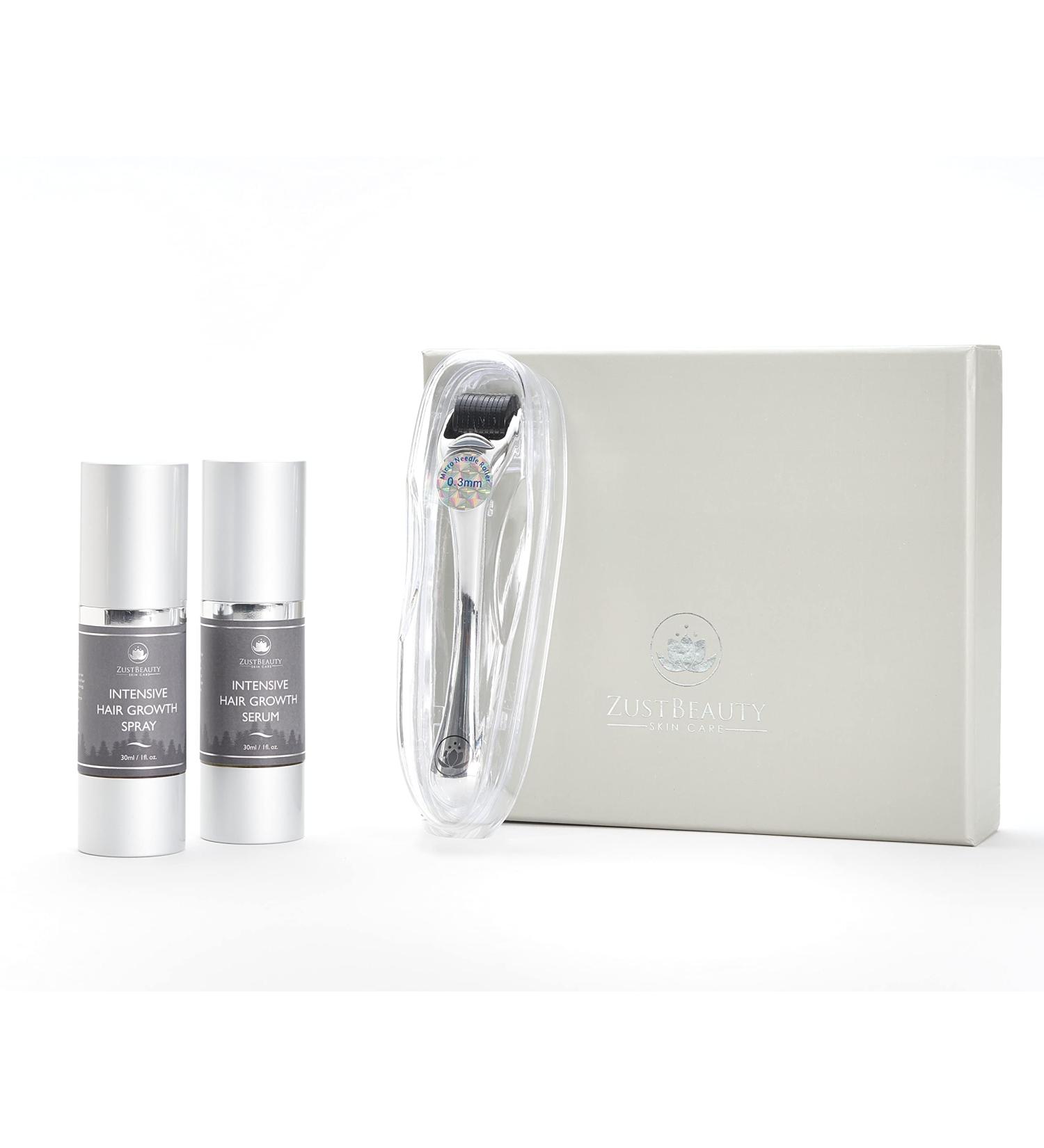 ZustBeauty Beard and Hair Growth Derma Roller Kit - Scalp Stimulator, Serum, Spray - for Men and Women - Buy Online on GoSupps.com