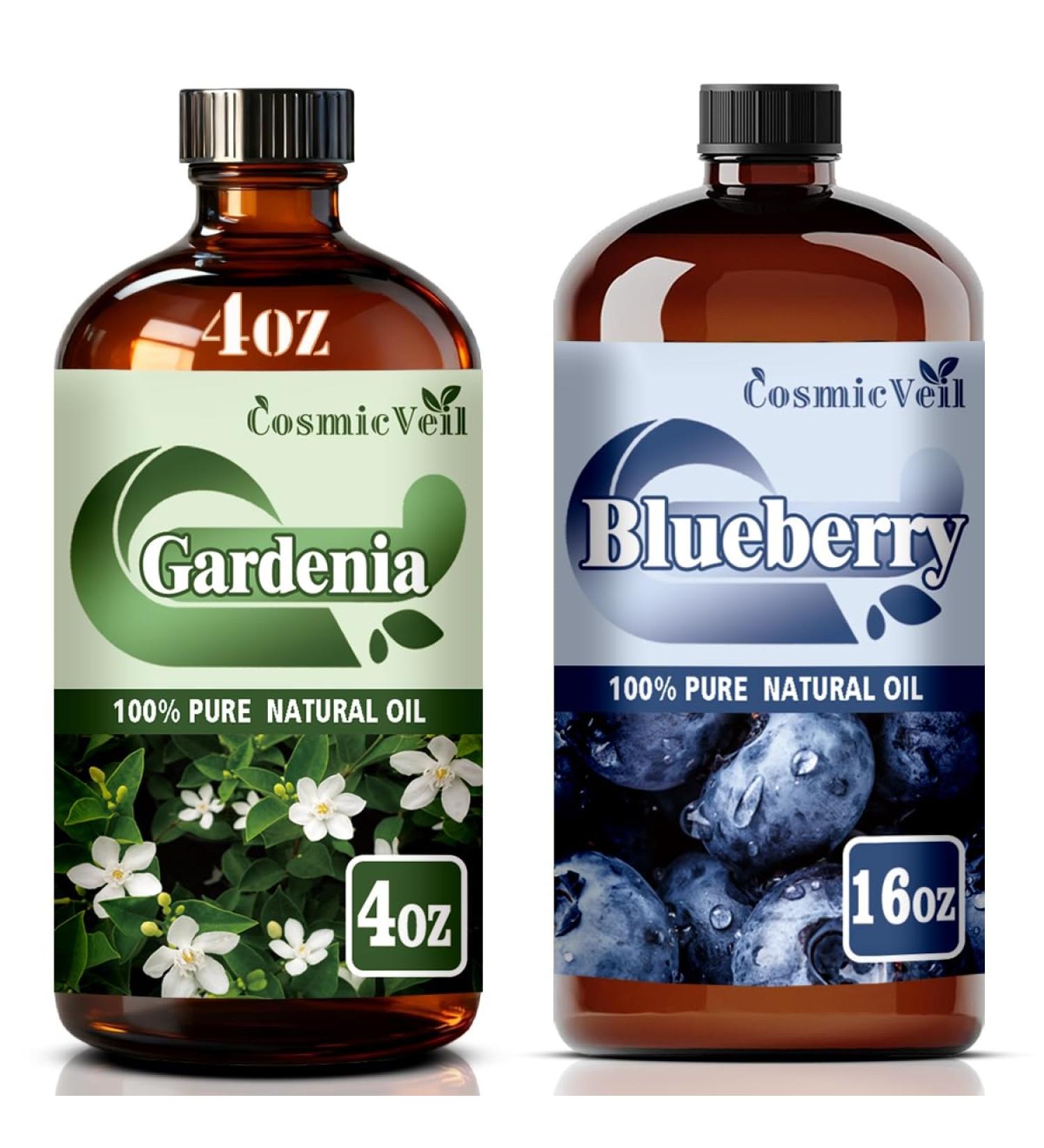 Gardenia Essential Oil 4 Fl Oz (120Ml) and Blueberry Essential Oil 16 Fl Oz (480Ml) Fragrance Oil for Aroma Diffuser Humidifier Home Fragrance Spa Cleaning Body Care Massage Yoga DIY Candle - Buy Online on GoSupps.com