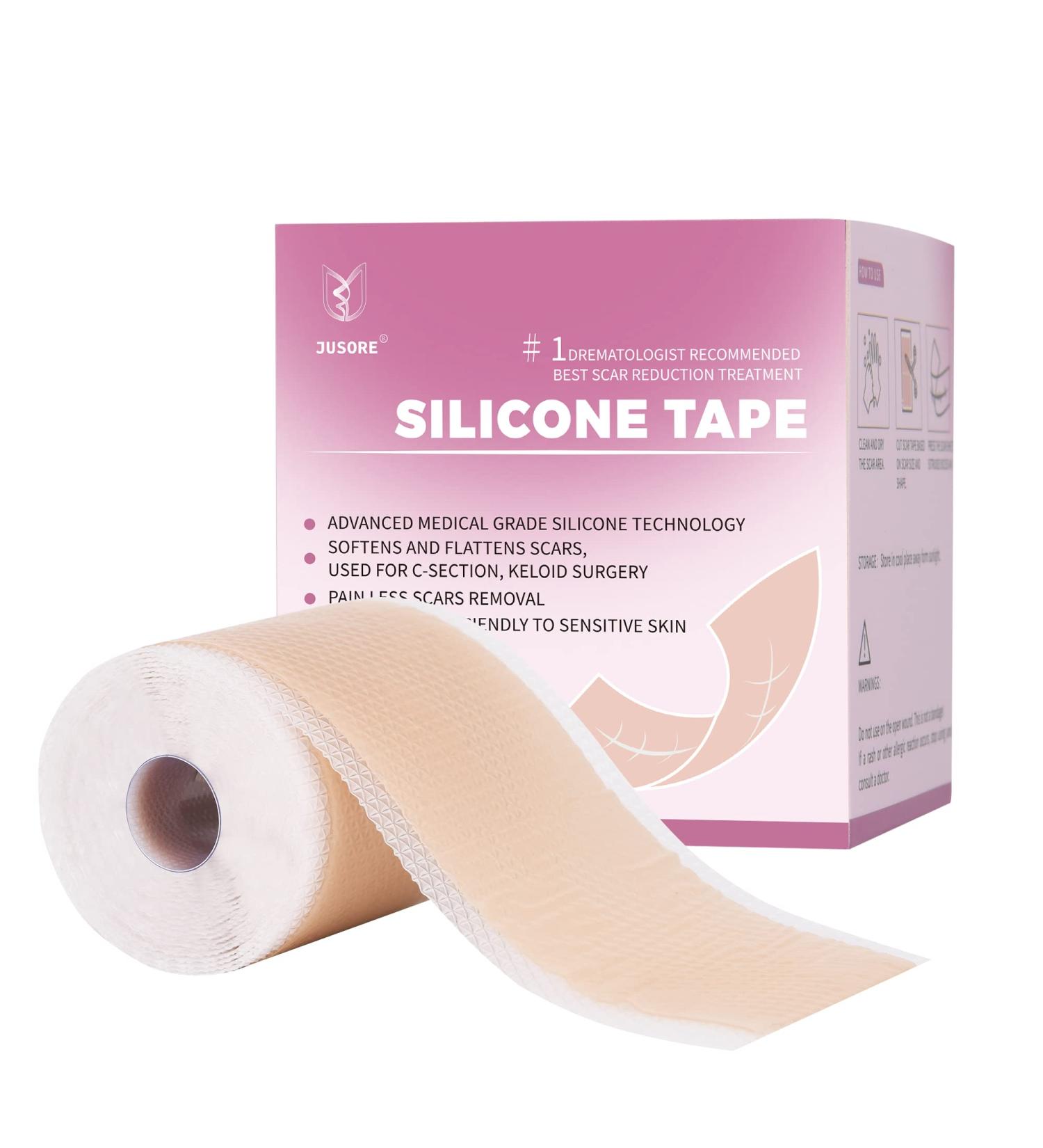 Silicone Scar Tape Sheet - Professional Medical Treatment for C-Section, Surgical, Burn, Keloid, Acne Scars - Non-Irritating & Painless (1.6 x 60 Roll) - Buy Online on GoSupps.com