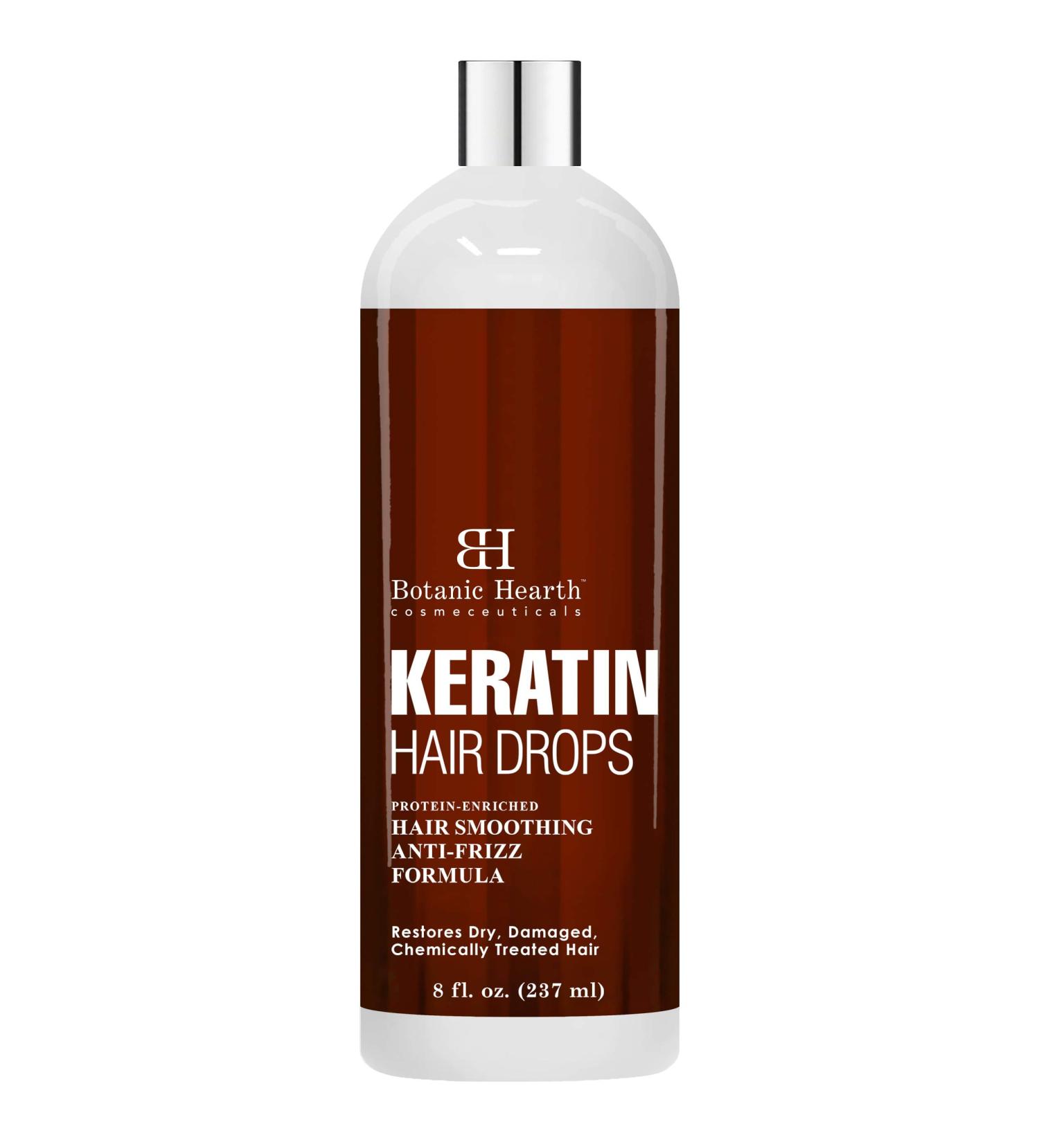 Botanic Hearth Keratin Anti Frizz Hair Serum - 8 fl oz | Strengthens, Protects, Smooth & Silky Feel | For Frizzy & Damaged Hair | Infused with Keratin Protein & Olive Oil | All Hair Types | Men & Women - Buy Online on GoSupps.com