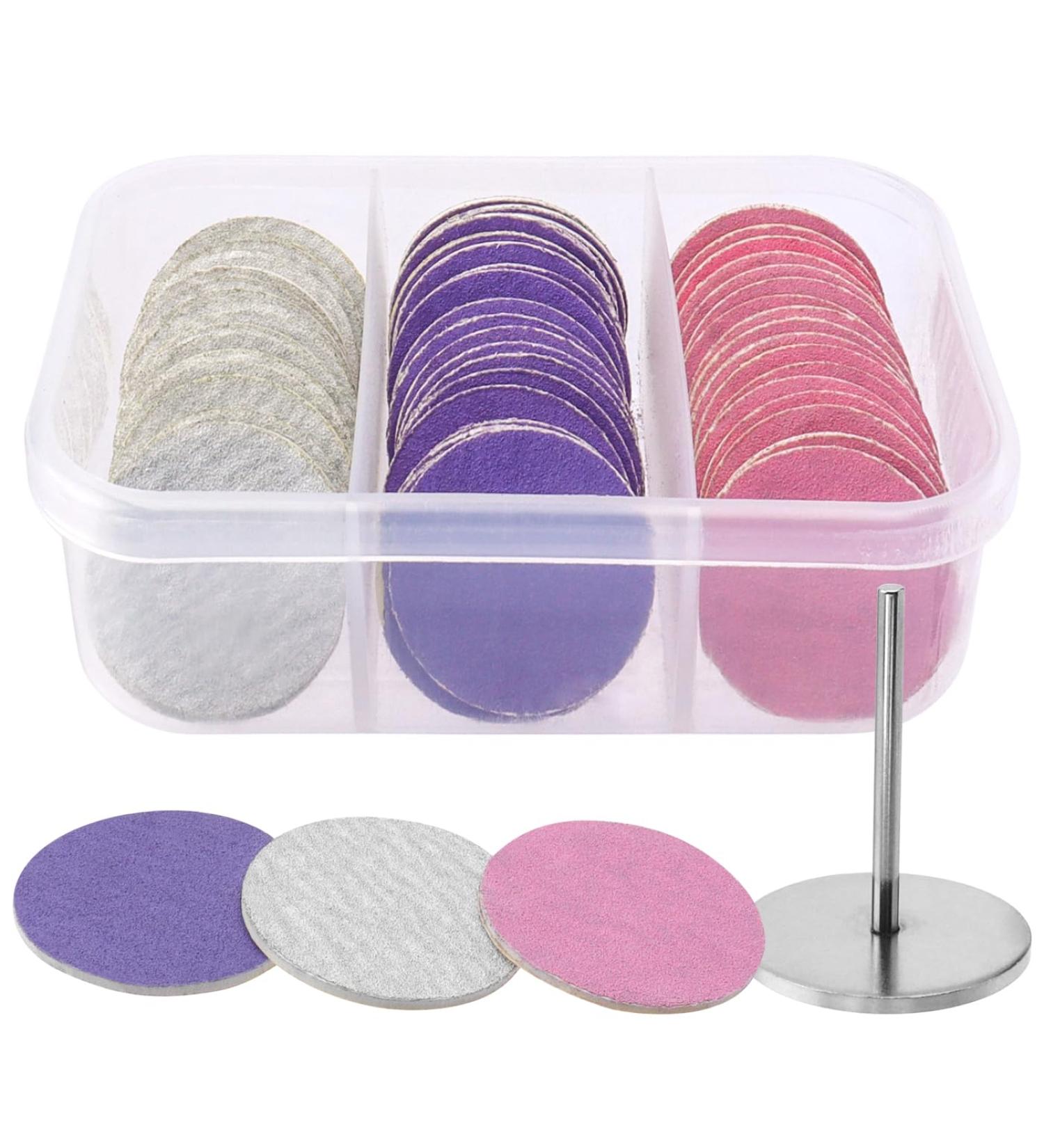 Mesee 60 Pieces Sanding Paper Discs for Pedicure 25mm Self-Adhesive Sandpaper Disk Pads with Nail Drill Bit Electric Foot File Sanding Disc Replacement for Manicure Pedicure Dead Skin Callus Removal - Buy Online on GoSupps.com