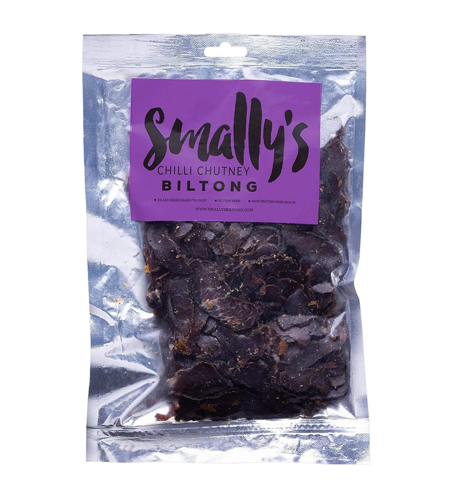 Smally's Biltong Chilli Chutney - High Protein Beef Snack 500g Pack - Gluten Free, Low Fat, No Added Sugar, No Artificial Colors or Flavors - Buy Online on GoSupps.com
