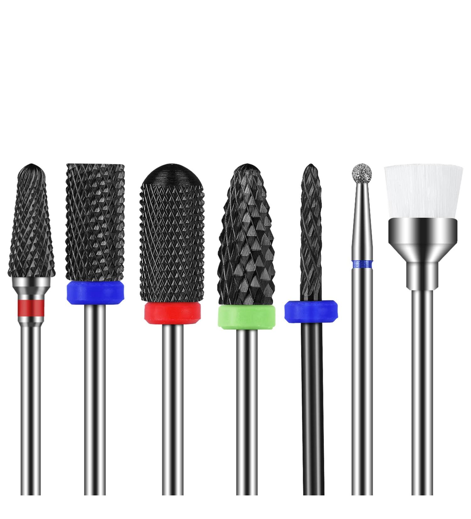 Maquita 7-Piece Ceramic Nail Miller Bits - Professional Nail Cutter for Gel & Acrylic Home Manicure & Pedicure Set - Black Ceramic - Buy Online on GoSupps.com