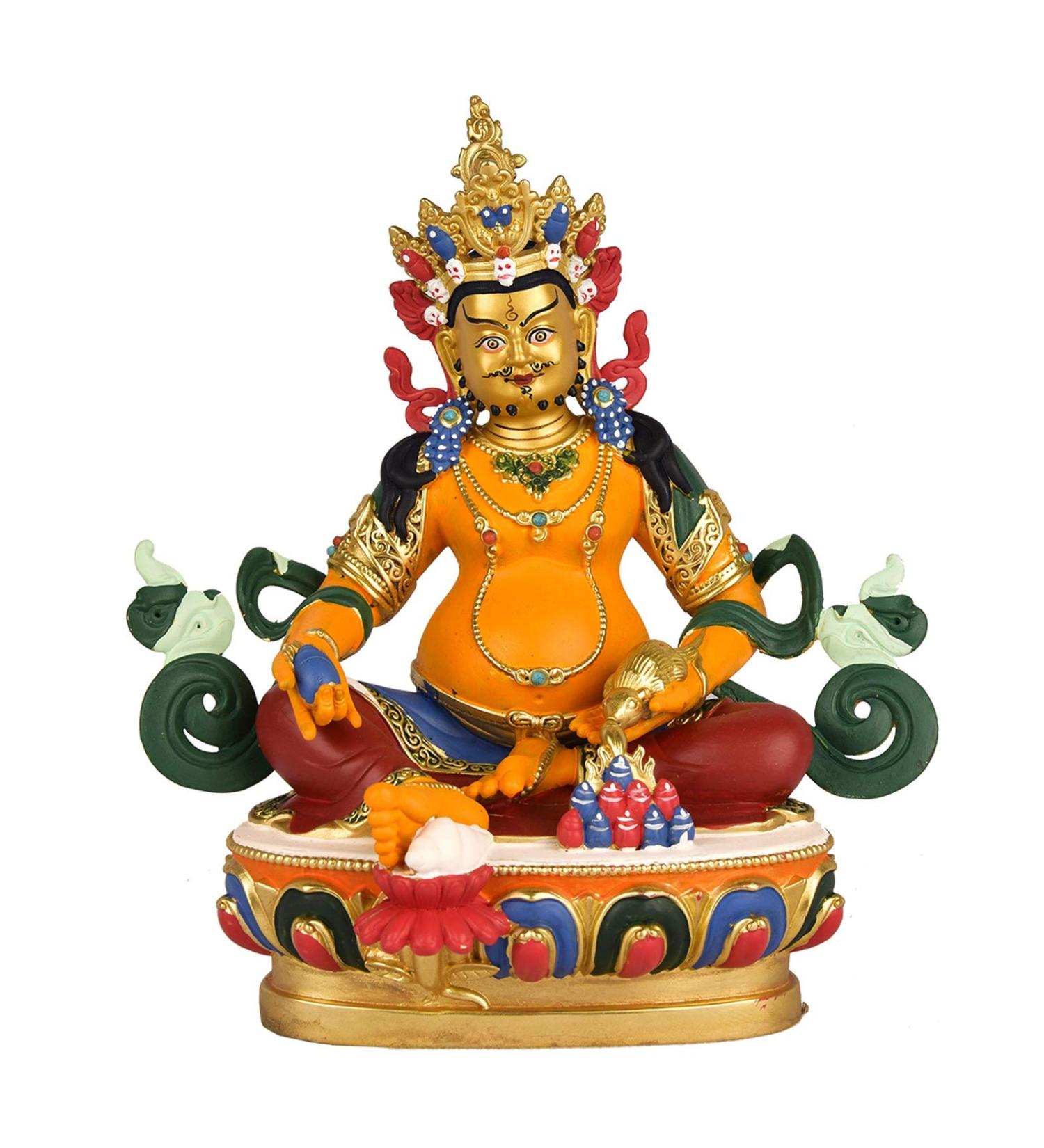 Buddha Statue Beautiful Painted Buddha Statue Copper God of Fortune Chinese New Gift Attract Wealth and Good Luck Buddha Figurine Home Decor Statue Garden Buddha Statues - Buy Online on GoSupps.com