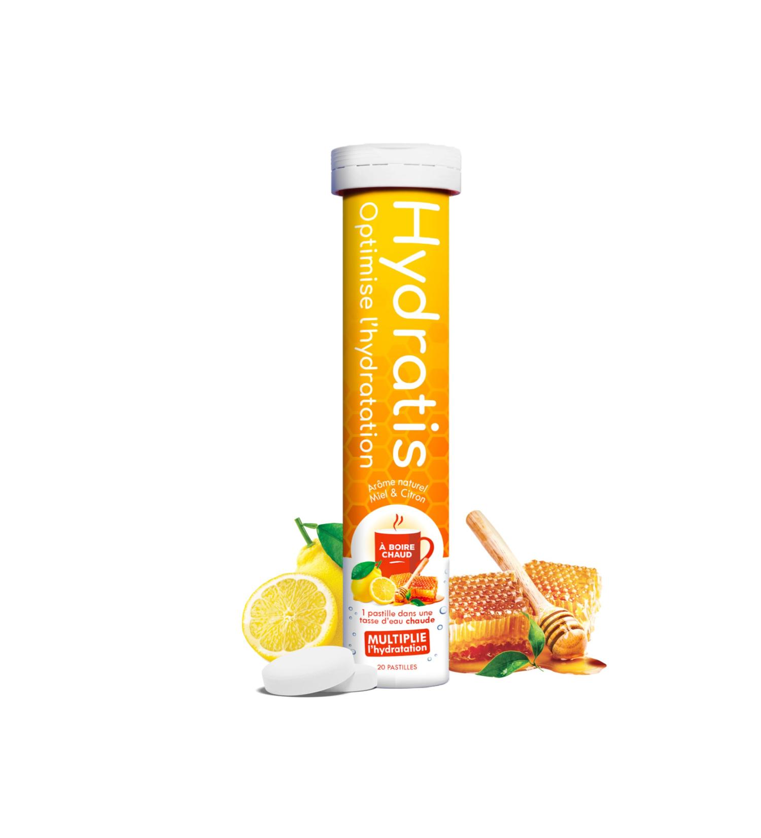 HYDRATIS - Pastilles Hydratation Electrolytes - Miel Citron Gamme Chaude - Am liore l'Hydratation et Favorise l' nergie - Formule Isotonique - Sport R cup ration Bien- tre - 1 tube (20 Pastilles) Miel Citron - Chaud - Buy Online on GoSupps.com