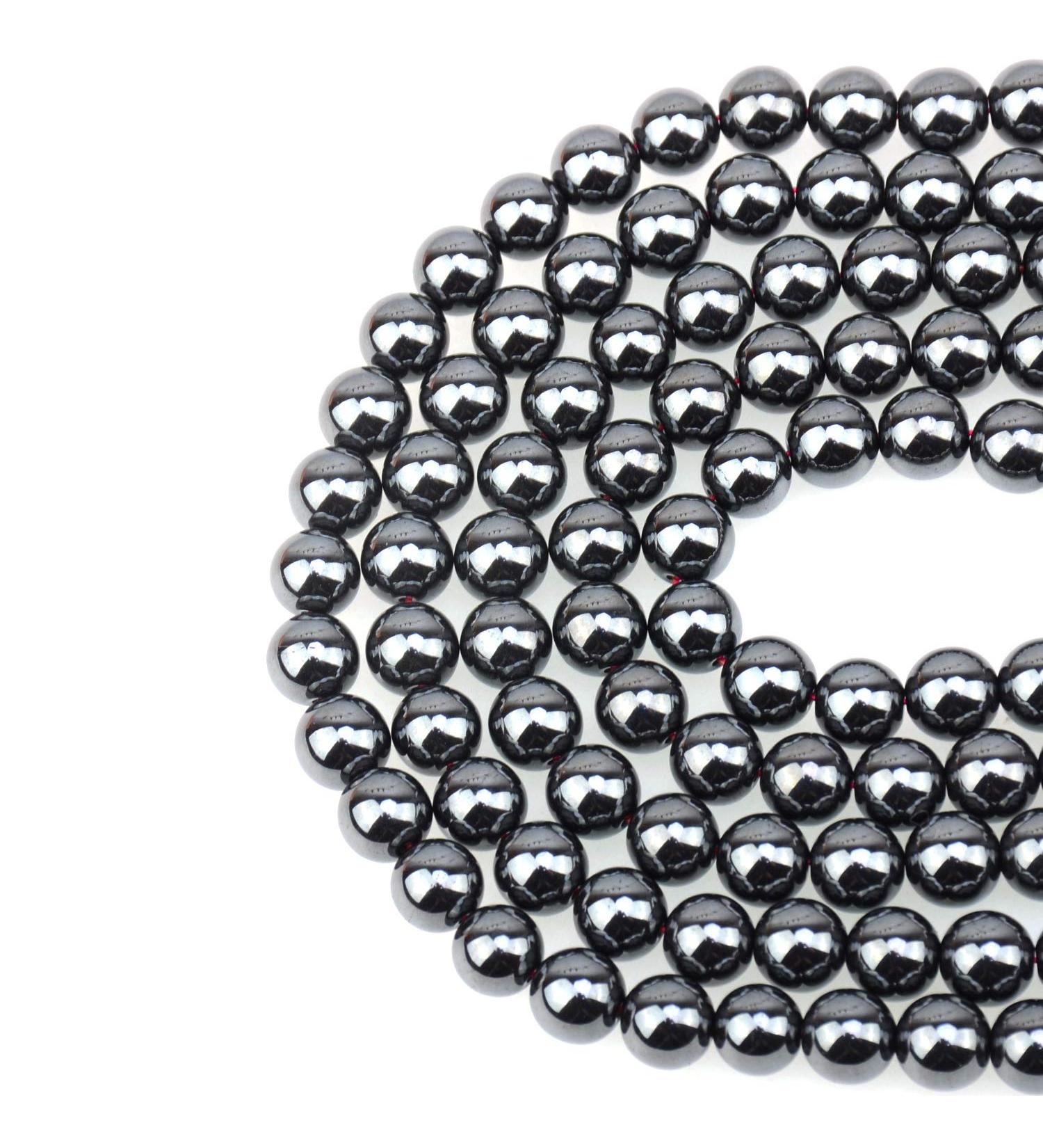 100PCS 8mm Natural Hematite Gemstone Beads for Jewelry Making | Crystal Stretch Cord Included - Buy Online on GoSupps.com