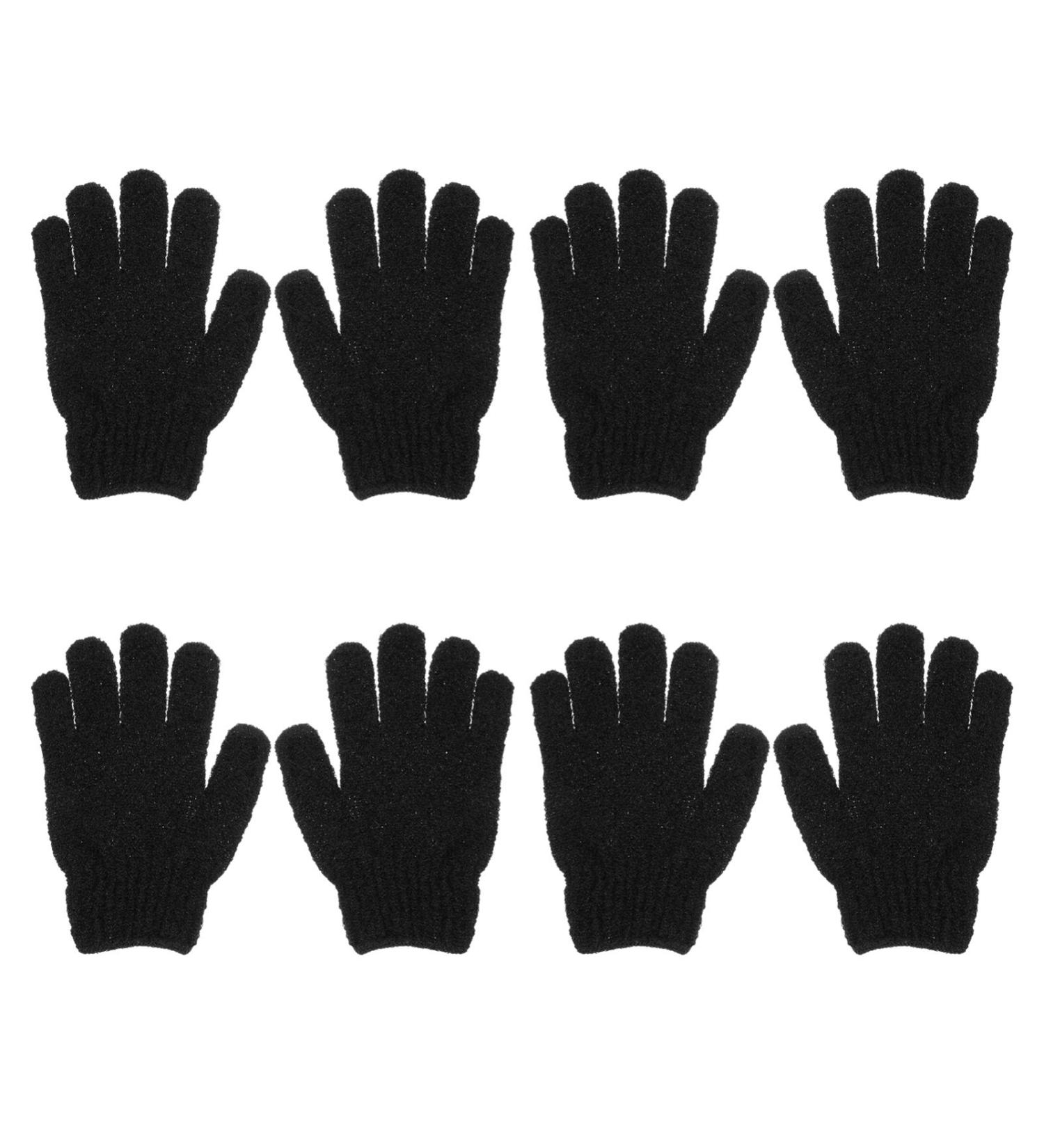 4 Pairs Exfoliating Back Scrub Gloves - Bath Mitts for Dead Skin Shower & Body Care | Loofah-Style Polyester Mittens - Buy Online on GoSupps.com