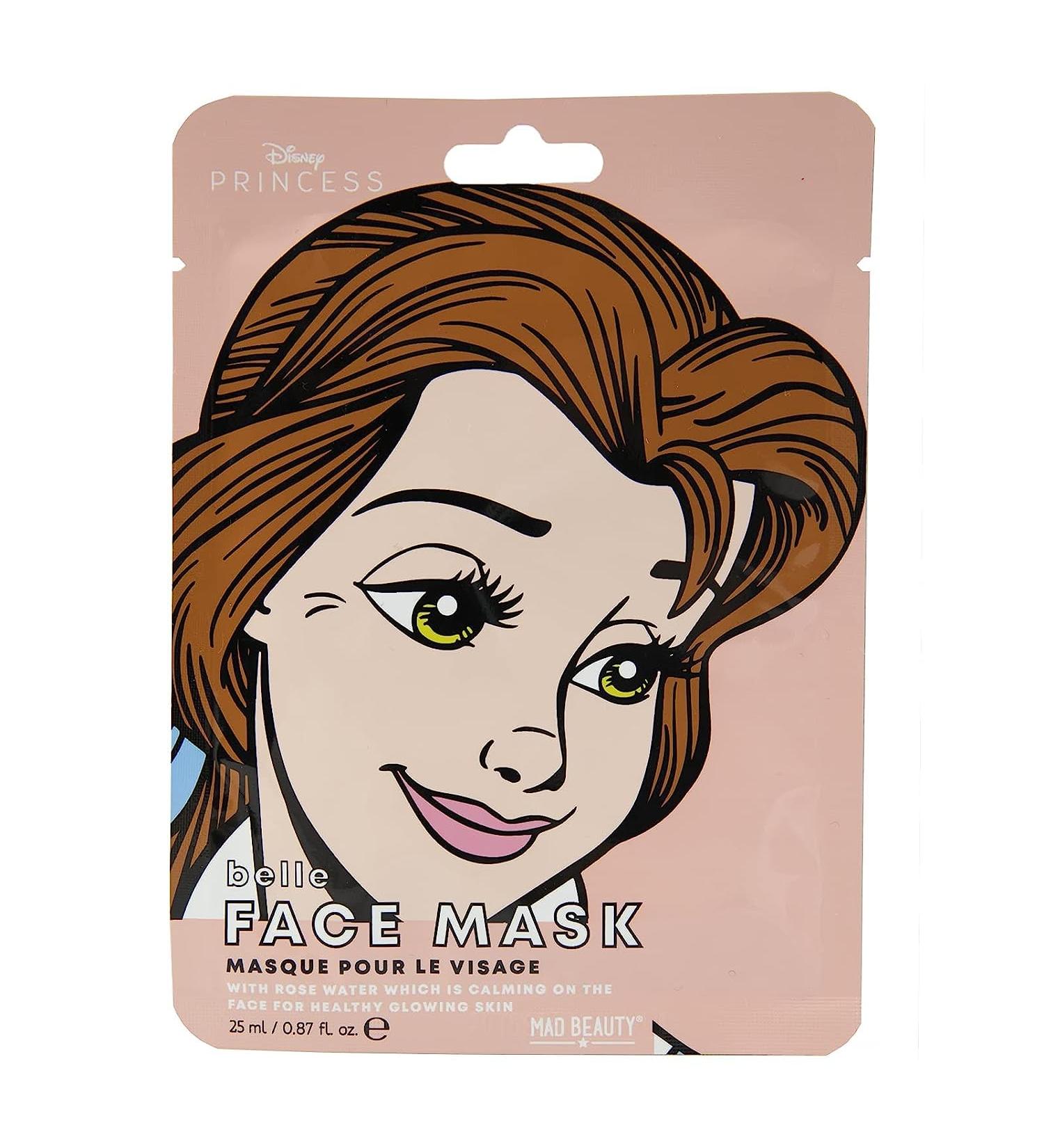 MAD BEAUTY DISNEY Princess Belle Face Mask Rose Water Infused Sheet Masks Calms Skin Leaving It Glowing Anti-Inflammatory Detoxifying Beauty Gift Belle - Beauty and the Beast - Buy Online on GoSupps.com