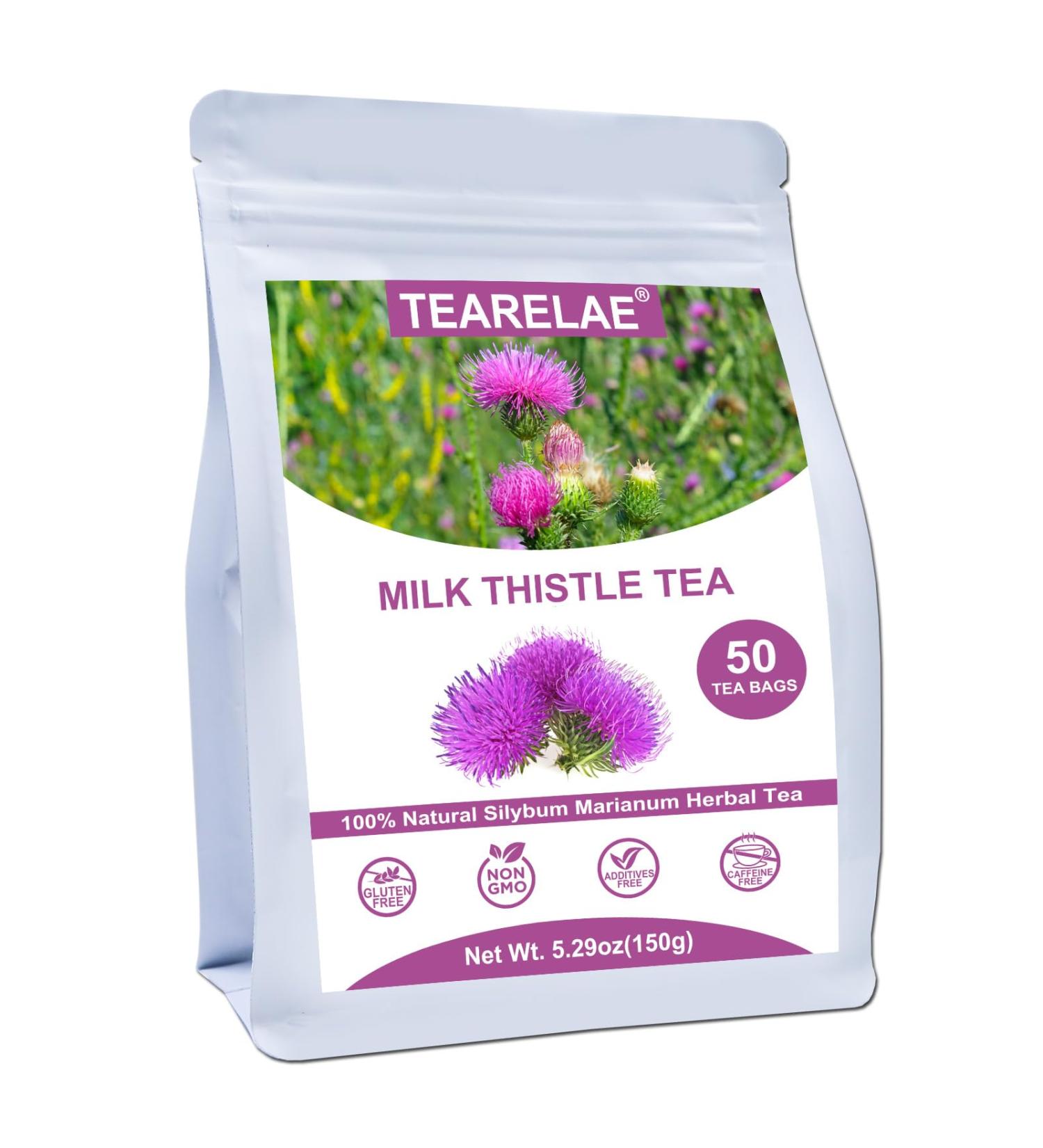 TEARELAE - Milk Thistle Tea - 50 Count - 100% Natural Milk Thistle Seeds Tea Bags - Buy Online on GoSupps.com