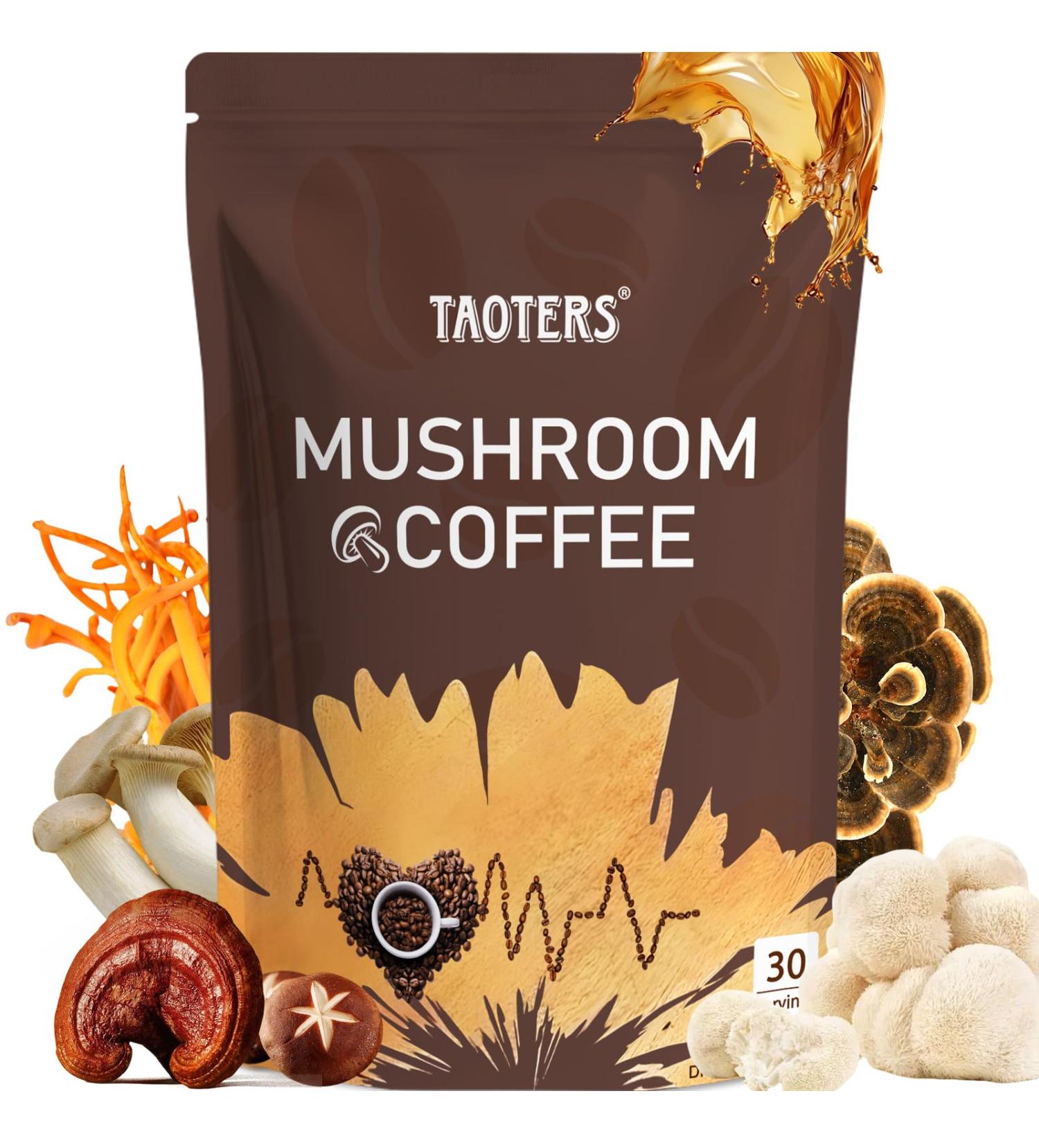 Mushroom Coffee | Enhanced Focus Boosted Immunity Improved Energy | 6 Adaptogenic Mushrooms: Cordyceps Reishi King Trumpet Shiitake Lion's Mane & Turkey Tail | 30 Servings 6.35 Ounce - Buy Online on GoSupps.com