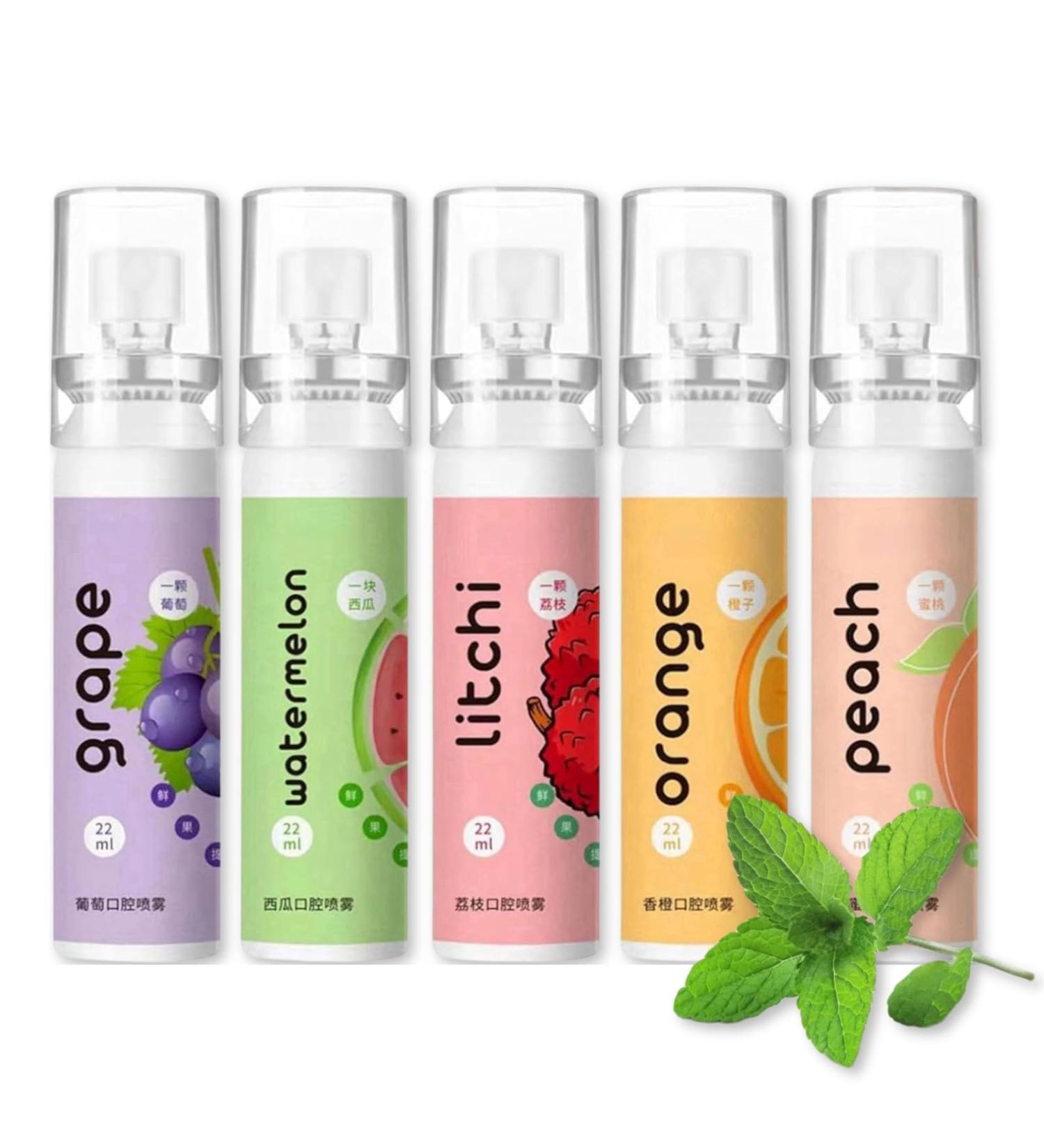 5PCS Fruit Oral Breath Spray, Natural Breath Freshener Spray, Portable Dry Mouth Spray for Bad Breath, Refreshing Cool Fresh Mint Oral Odor Care Spray Bad Breath Treatment for Adults - Buy Online on GoSupps.com