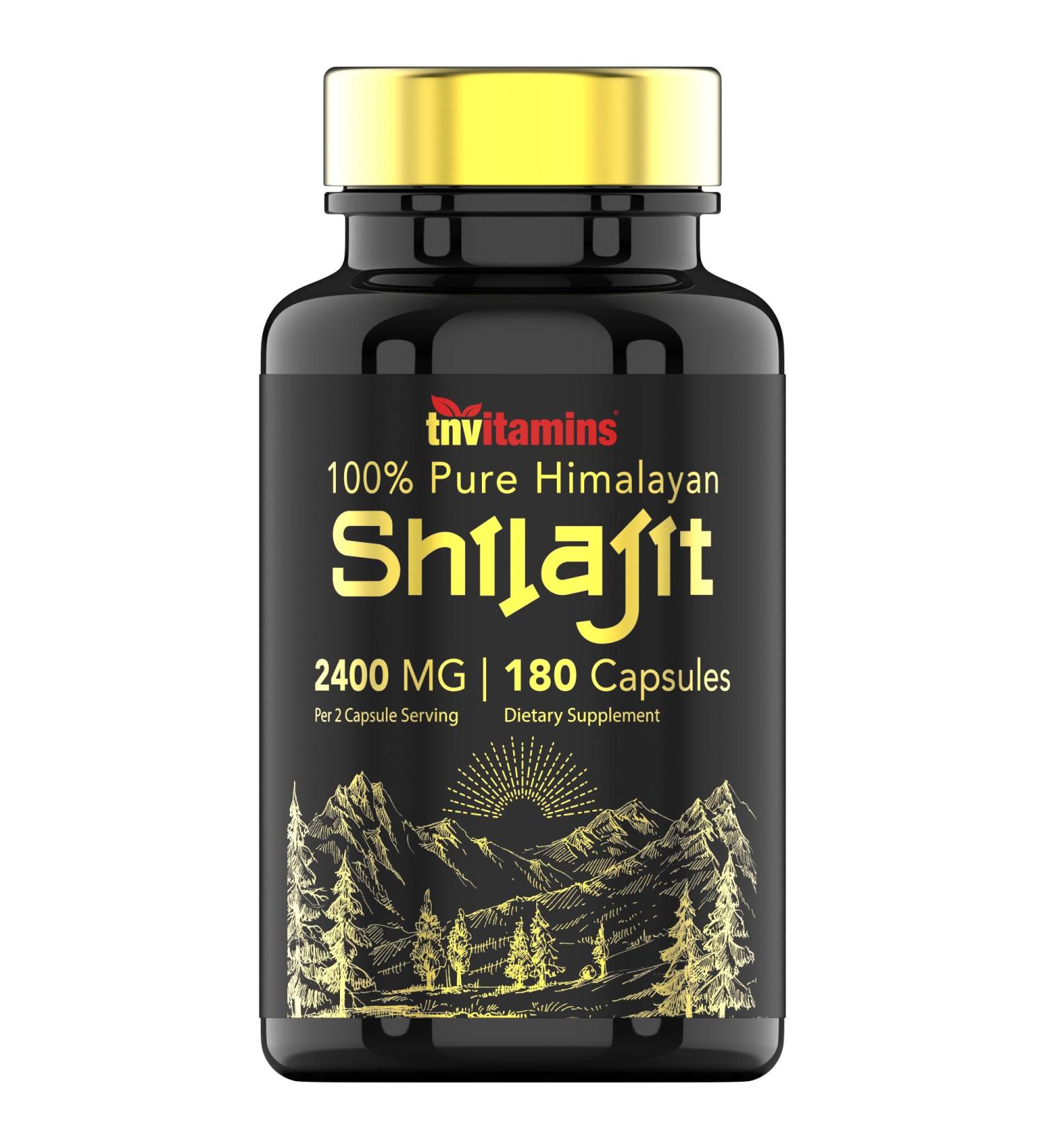 tnvitamins Shilajit Capsules 2400 MG - 180 Capsules | 100% Pure Himalayan Shilajit Resin Capsules for Men & Women | Three Month Supply! | Non-GMO Gluten-Free - Buy Online on GoSupps.com