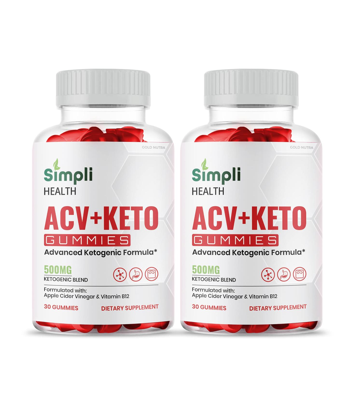 Gold Nutra (2 Pack) Simpli Health ACV Keto Gummies Maximum Strength - Buy Online on GoSupps.com