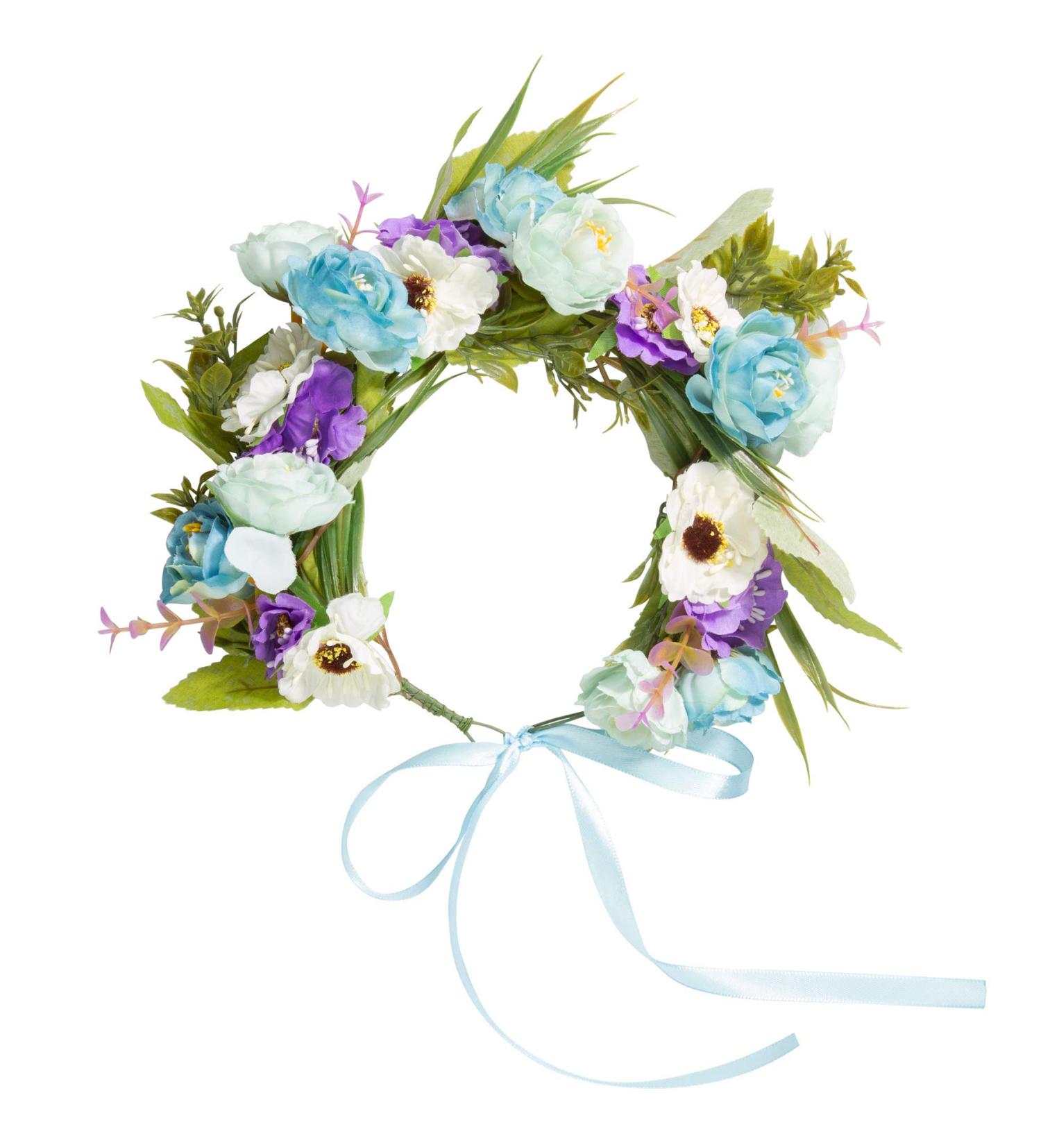 Buy Dressforfun 302786 Blumen Headband | Adjustable Flower Wreath for Weddings & Costume Parties - Purple Turquoise Green - Buy Online on GoSupps.com