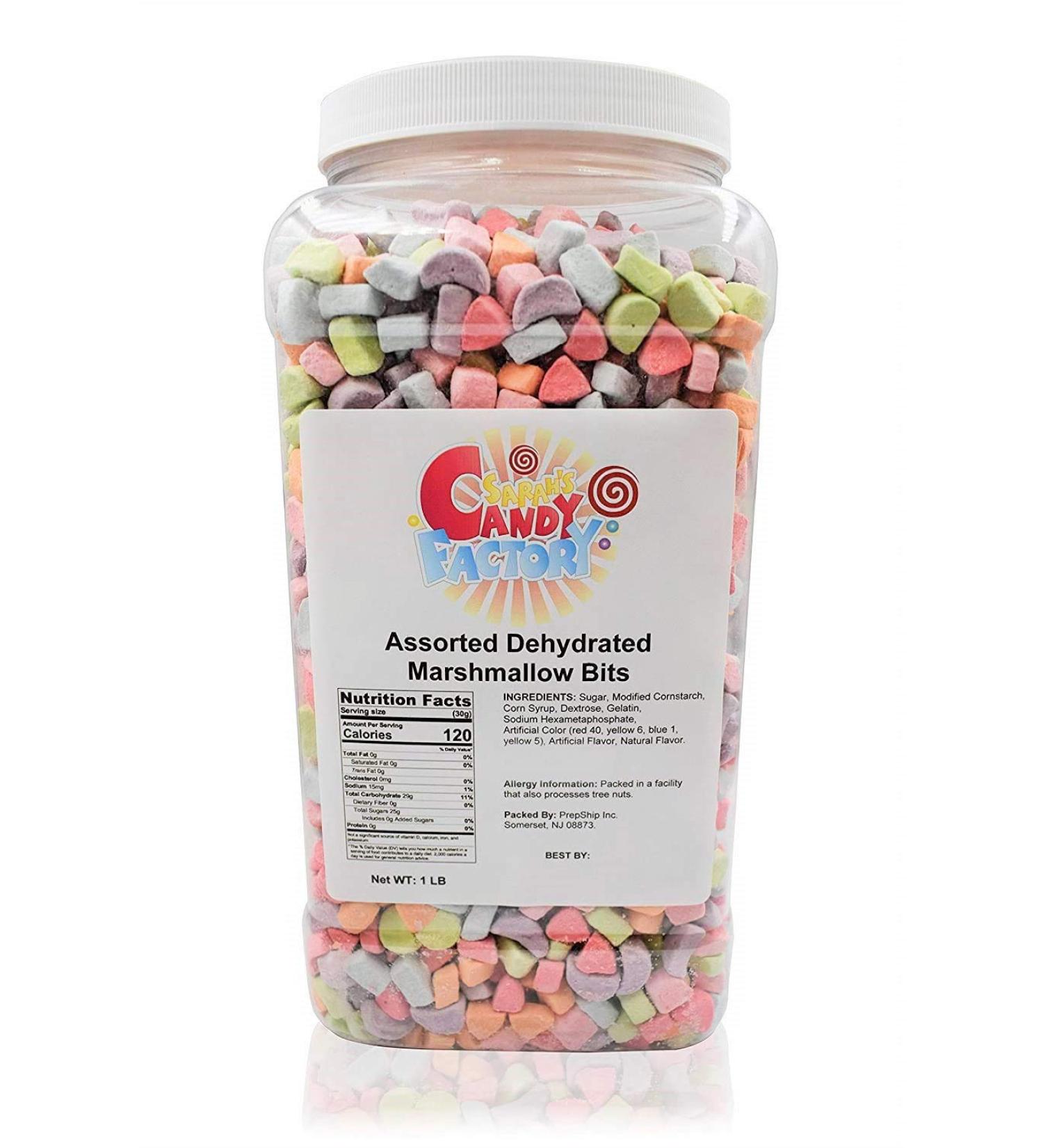 Sarah's Candy Factory Dehydrated Marshmallow Bits 1lb Jar - Assorted Flavors - Buy Online on GoSupps.com