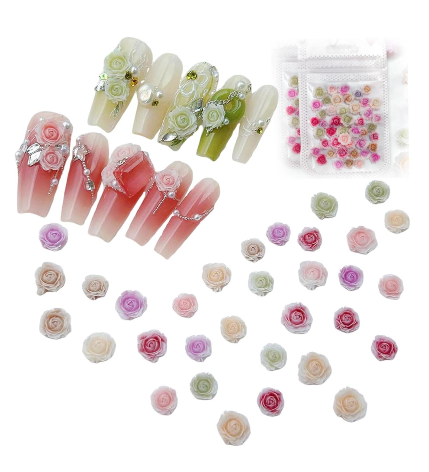 Nail Charms 100 PCS Flower Nail Charms Resin Camellia Nail Charms Mixed Colors Nail Decorations Elegant Nail Art Accessories Multifunctional Flowers for Nails Art Manicure DIY Women Girls - Buy Online on GoSupps.com