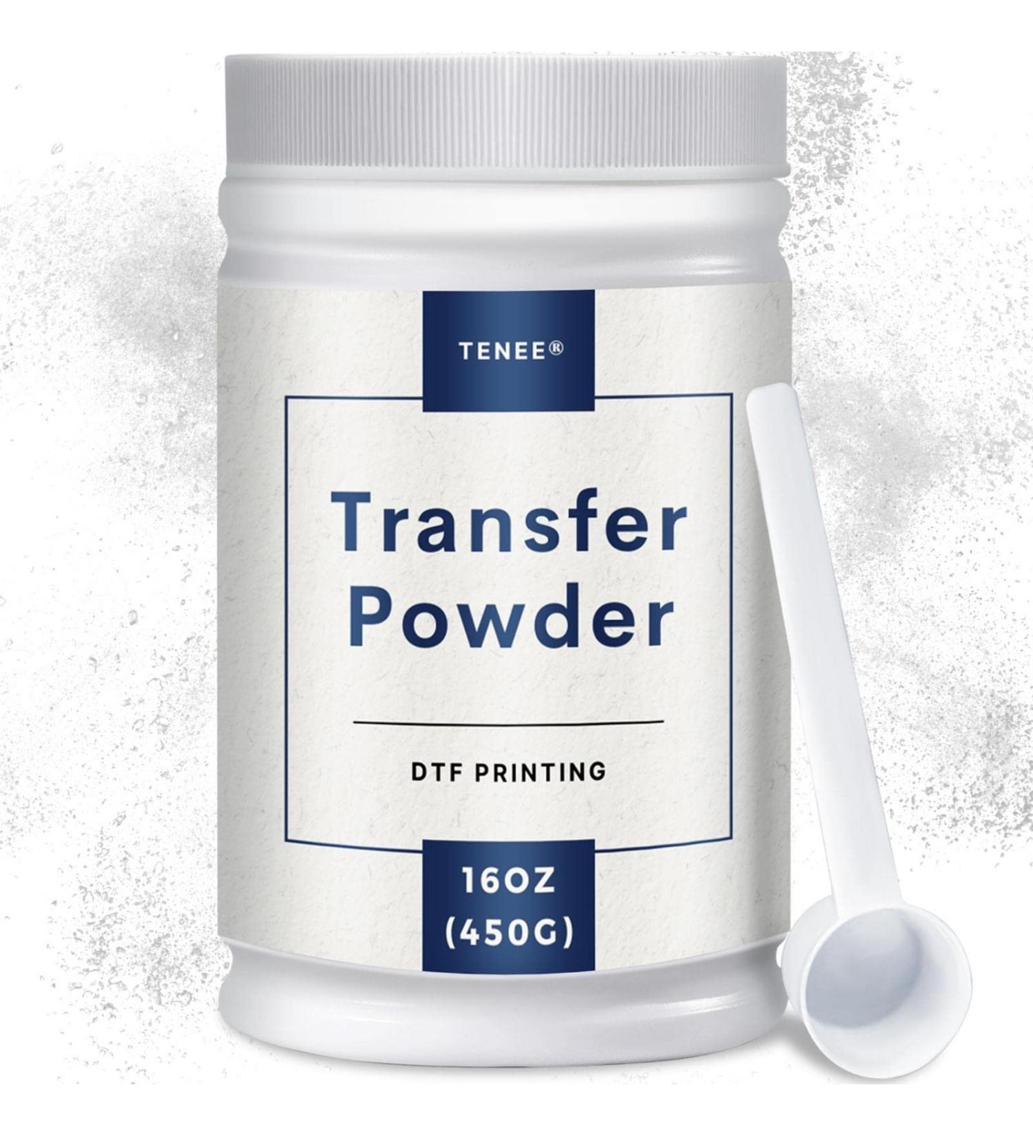 White DTF Powder Adhesive 450g/16oz - Super Adhesion & Waterproof for All Fabric | Tenee DTF Hot Melt Adhesive Powder 16oz - Buy Online on GoSupps.com