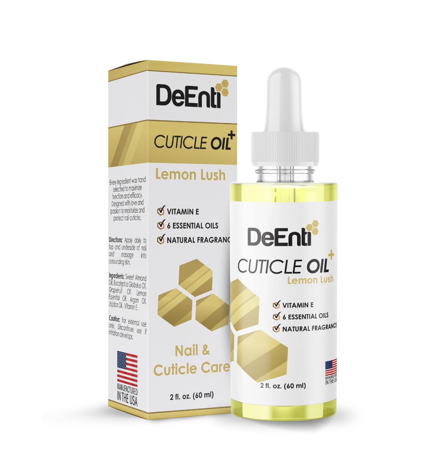 Buy DeEnti Jojoba Cuticle Oil - 2oz Lemon Scented Nail Hydrating Repair Oil | Vitamin E & Professional Salon Quality Manicure Supplies - Buy Online on GoSupps.com