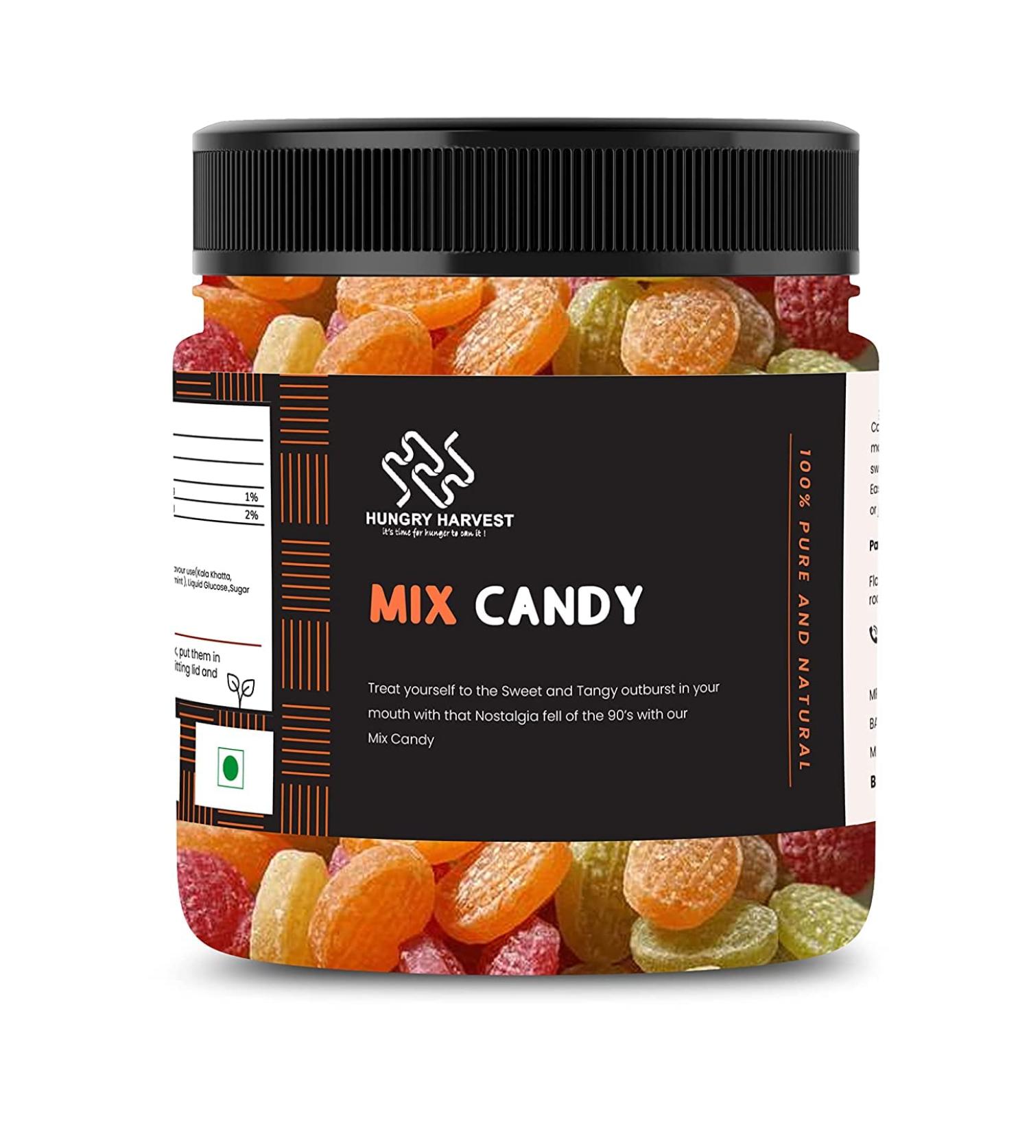 Hungry Harvest Mix Candy Colorful Fruit Candy 300 gms khathi mithi Candy_Packing May Vary