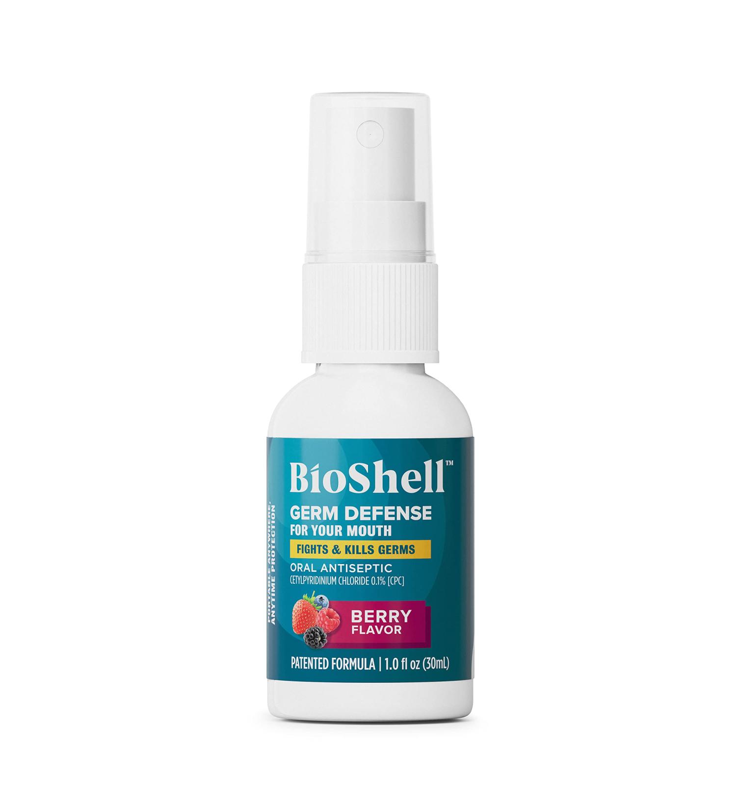 BioShell Germ Defense Oral Antiseptic - Berry Flavor 1 Fl Oz (Pack of 1) | Fights & Kills Germs in Crowded Spaces - Buy Online on GoSupps.com