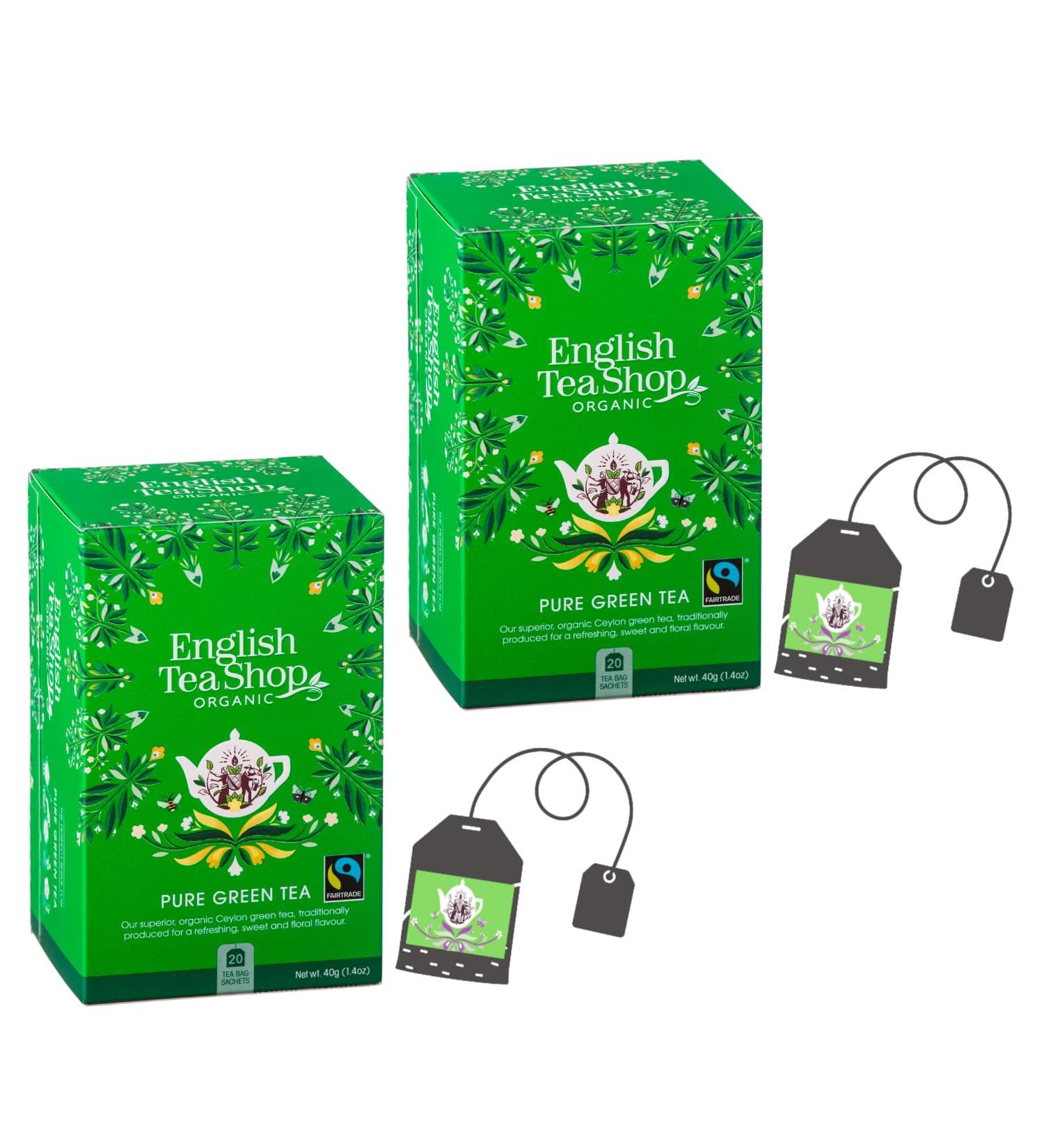  English Tea Shop English Tea Shop | Green Tea Ceylon Organic Pure Individual Bags | Green Tea Fruity Notes Aromatic Profile Apricot Scents - Eco Box (2 x 20 Filters) - Buy Online on GoSupps.com