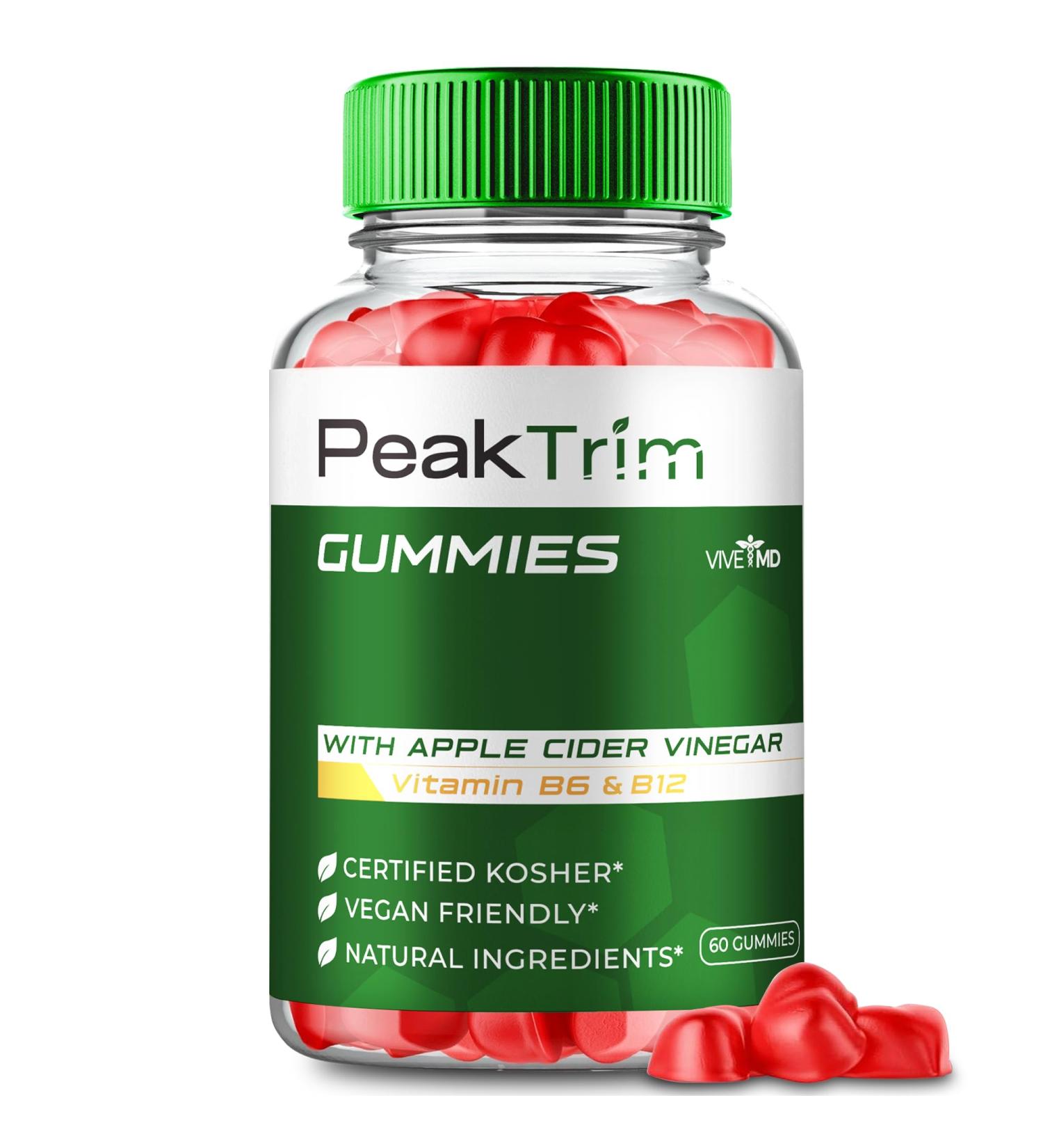 Peak Trim Keto ACV Gummies - 1000MG Maximum Strength All Natural Apple Cider Vinegar & Vitamin B12 Supplement (60 Gummies) - Best Reviews & International Shipping - Buy Online on GoSupps.com