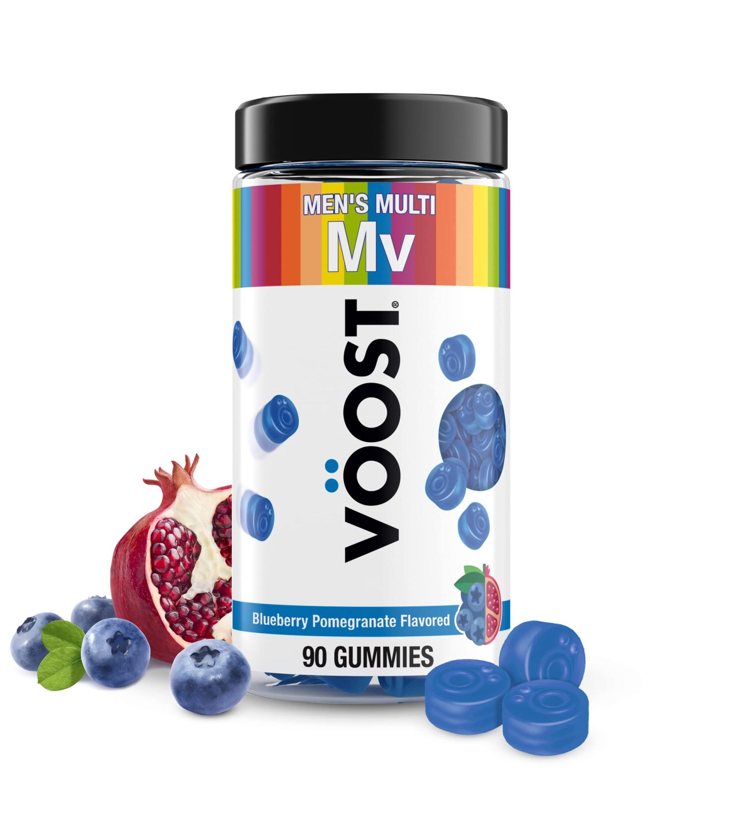 Voost Men's Multivitamin Gummies - Vitamin A B C D & Zinc Supplement for Daily Health - Blueberry Pomegranate Flavored - 90 Count - Buy Online on GoSupps.com