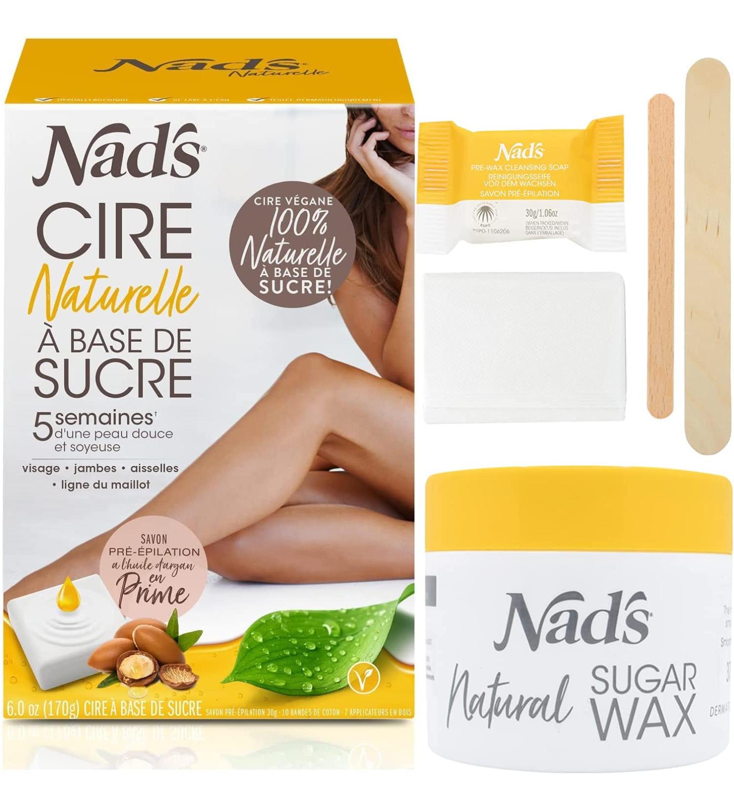 Nad's Natural Sugar Based Wax Sugaring Sugar Hair Removal Wax Sugar Paste for Hair Removal Sugar Wax Hair Removal Kit - Buy Online on GoSupps.com