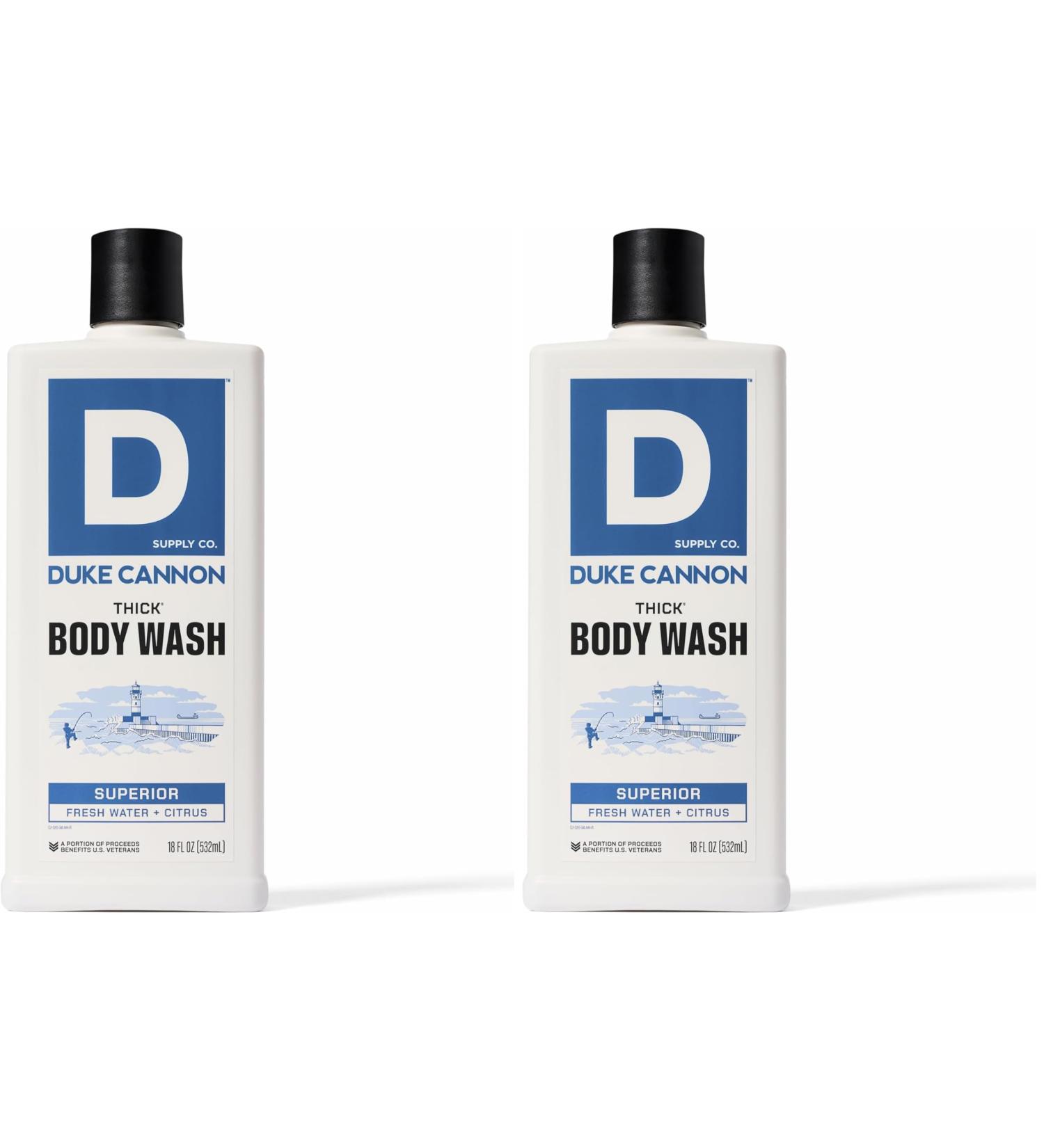 Duke Cannon Supply Co. Thick High Viscosity Body Wash 3X Thicker Plant-Based Mineral-Enriched for Men Men s Body Scrub Superior (Pack of 2)