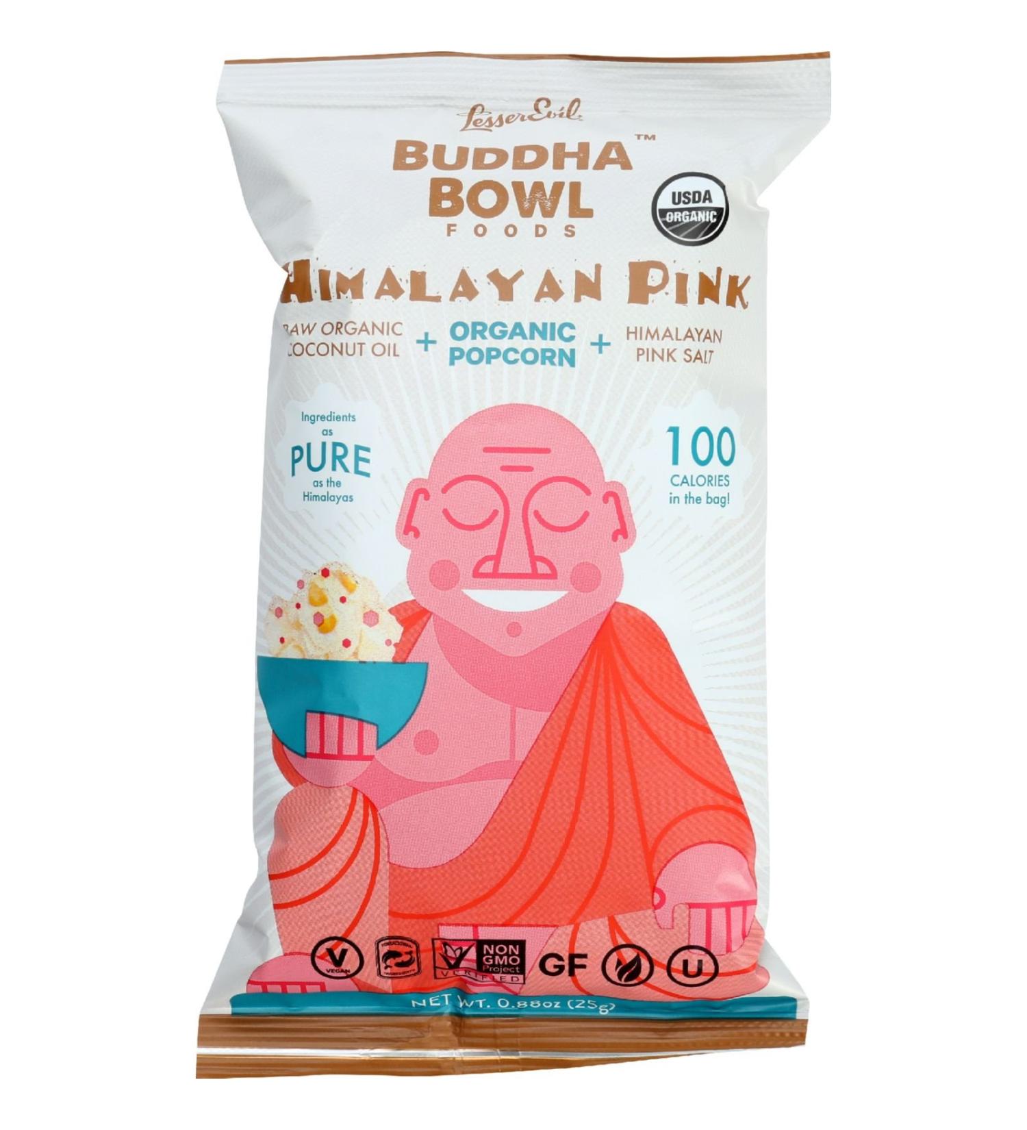 LesserEvil Himalayan Pink Salt Organic Popcorn - No Artificial Ingredients | Coconut Oil | 12 Pack (0.88 oz Bags) - Buy Online on GoSupps.com