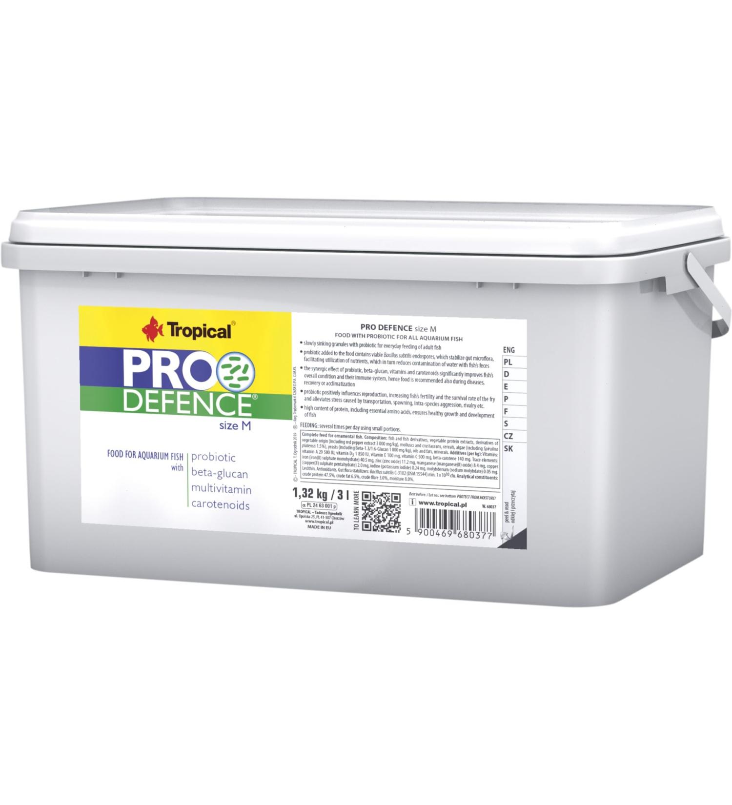Pro Defence Size M (GRANULES) 3L / 1.32kg - Food with probiotic for All aquarium fish