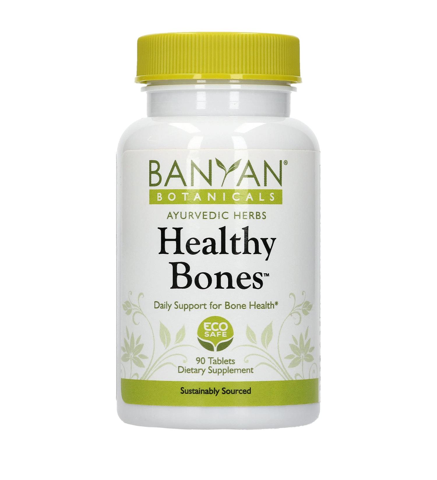 Banyan Botanicals Healthy Bones Supplement with Ethical Coral Calcium - 90 Tablets | Organic & All-Natural Calcium for Bone & Joint Health - Buy Online on GoSupps.com