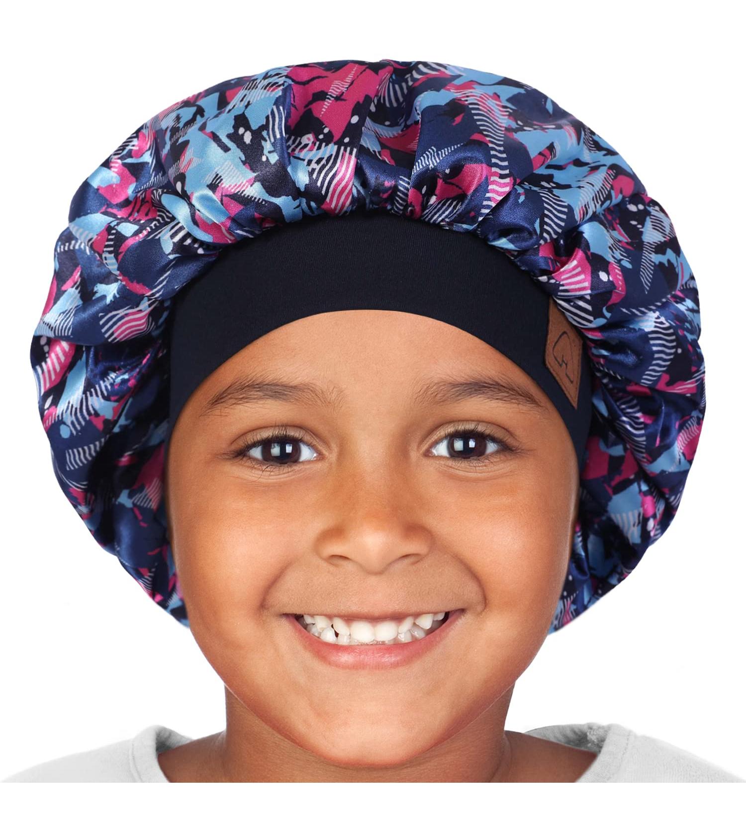 Kid's Satin Bonnet Sleep Cap | Adjustable Silk Hair Cap for Curly Hair | Baby Toddler Hair Bonnet 1-8 Years - Buy Online on GoSupps.com