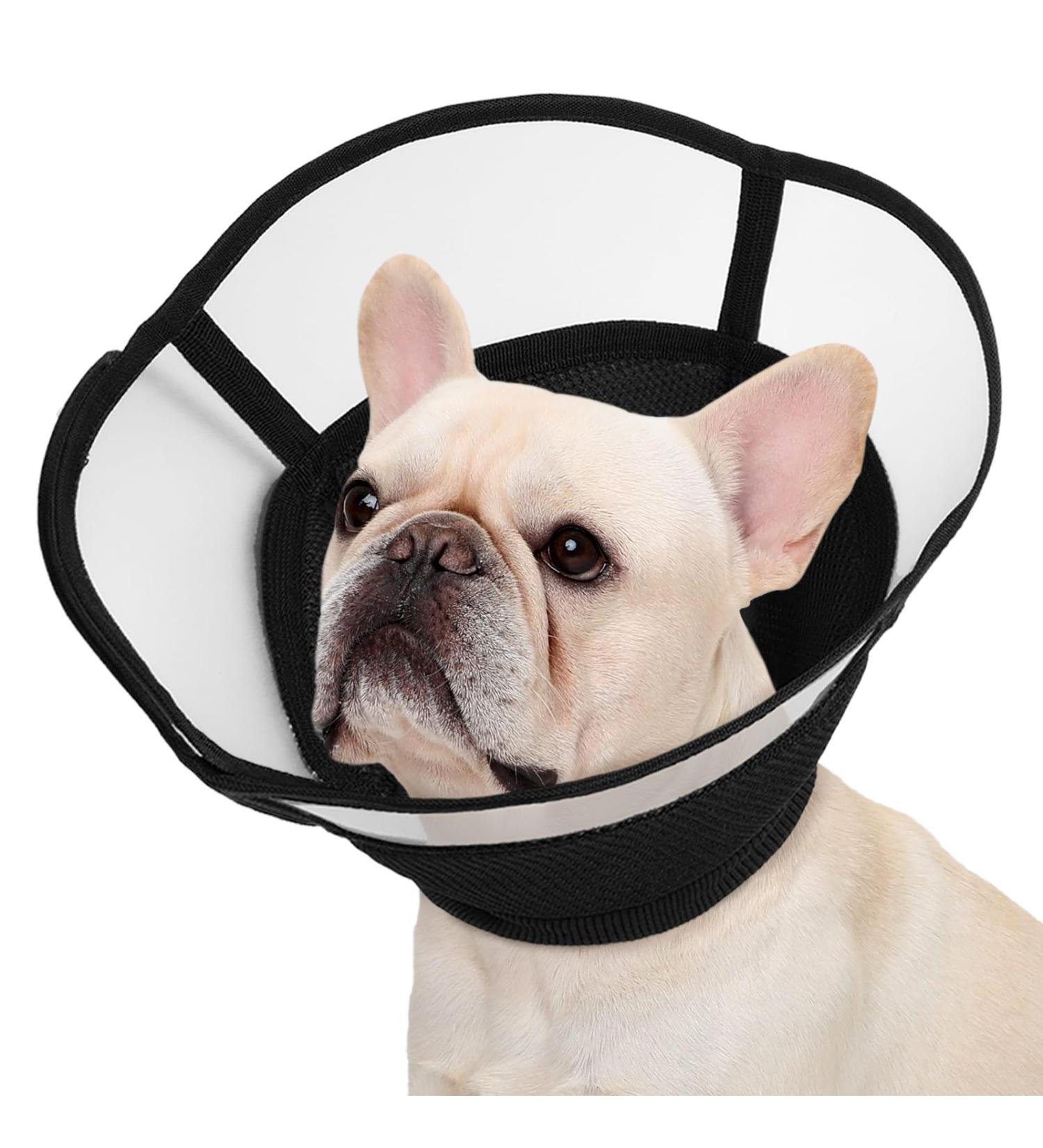 Kuoser Adjustable Soft Dog Cone - Leak Protection Breathable Elizabethan Collar for Post-Op Comfort - Black - Buy Online on GoSupps.com