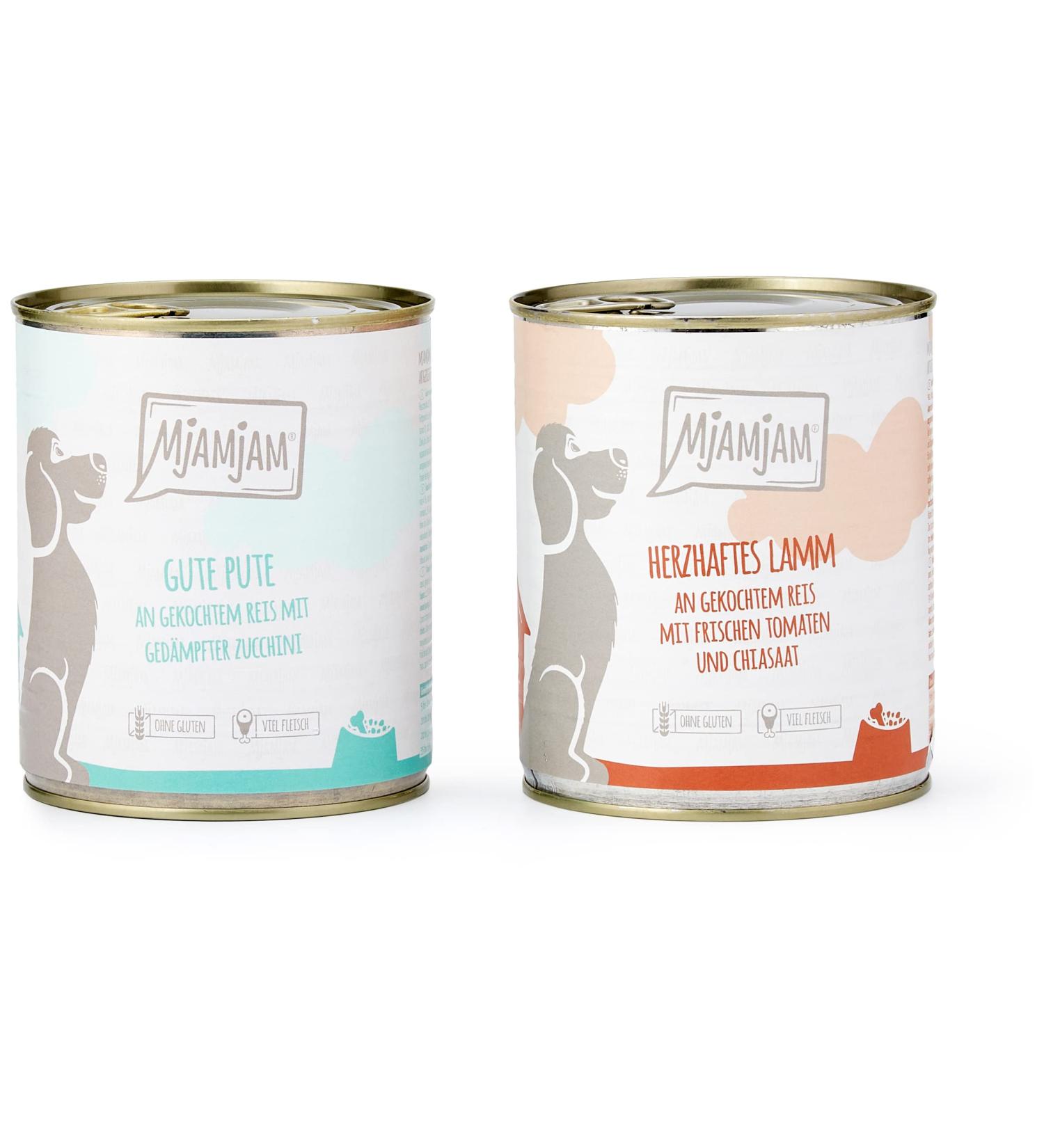 Mjamjam Premium Wet Dog Food - Monopacle I with Lamb & Turkey 6 Pack (6 x 800g) - Natural & Rich in Meat - Buy Online on GoSupps.com