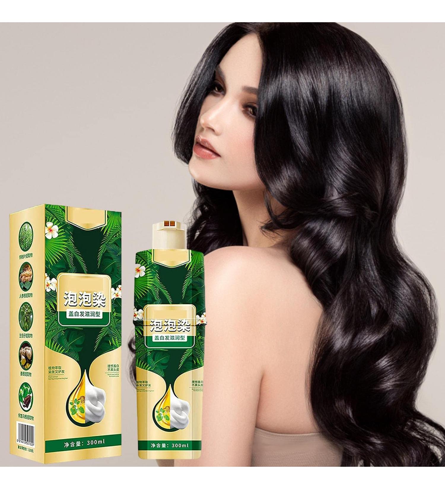 Dous Instant Shampoo for Dark Hair Coloring Natural Plant Ingredients Organic Black Color 100 Black Unisex Long Lasting Shampoo 300 L - Buy Online on GoSupps.com