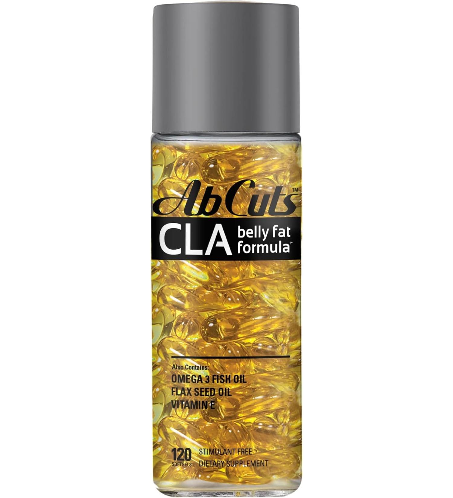 AbCuts CLA Belly Fat Formula Omega 3 Fish Oil Flaxseed Oil and Vitamin E Helps Increase Antioxidant Supply and Healthy Body Composition 120 Softgel - Buy Online on GoSupps.com