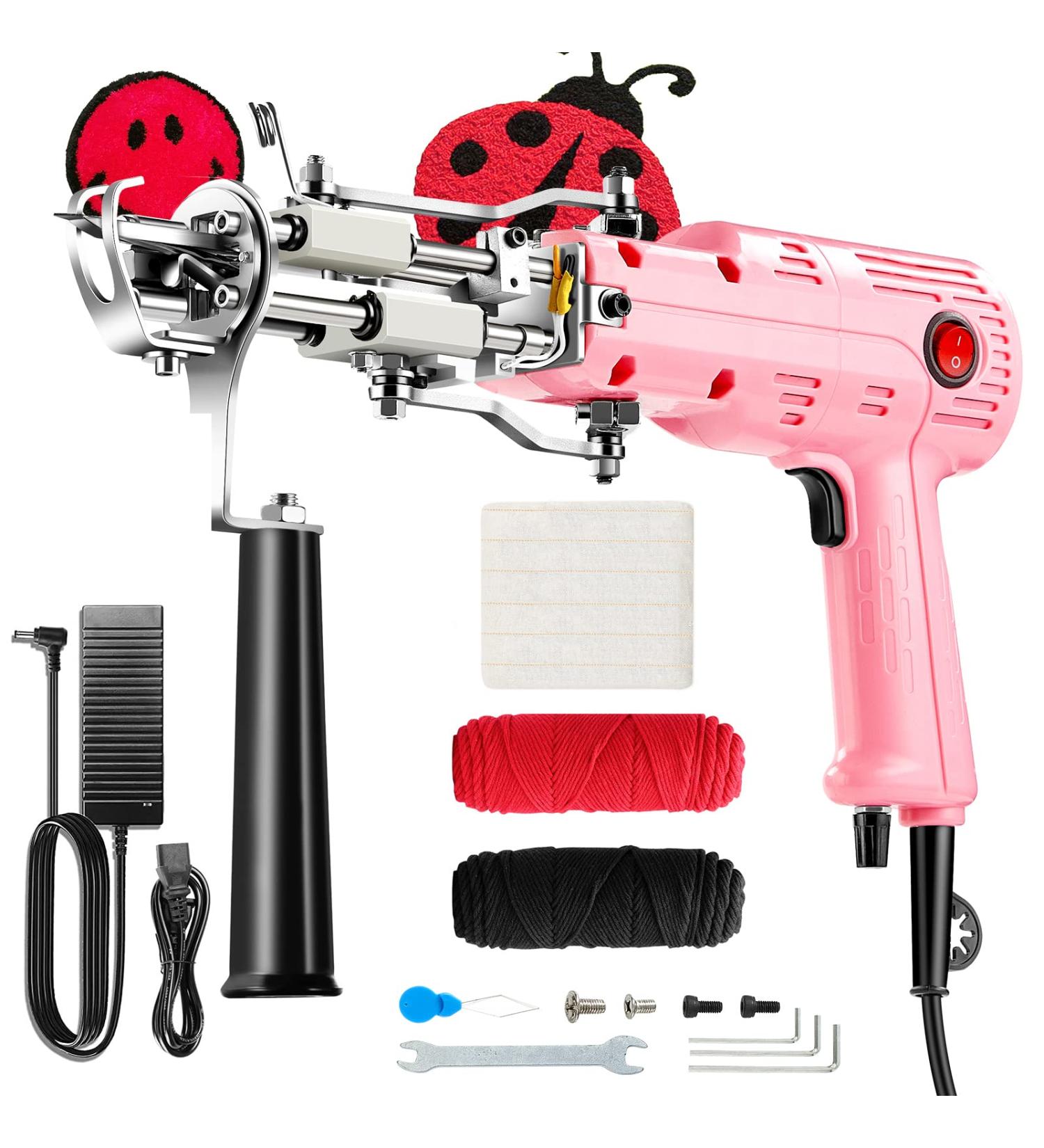 Riiai RT-III Pro Tufting Gun Kit - Cut & Loop Pile, Speed Adjustable - Baby Pink - Buy Online on GoSupps.com