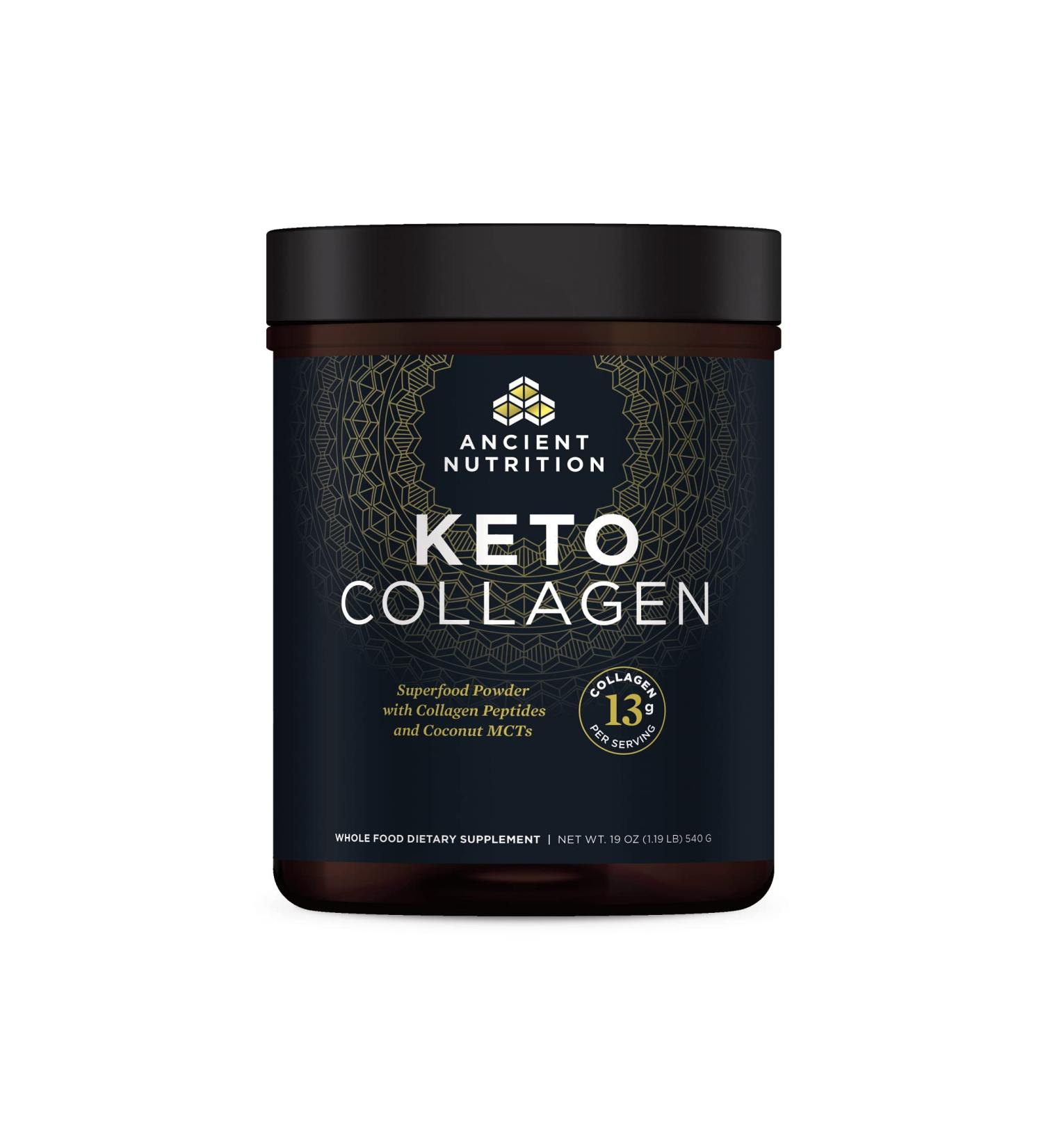 Dr. Axe Keto Collagen Protein with Coconut MCTs - 1.19 lb (540 g) | Ancient Nutrition - Buy Online on GoSupps.com