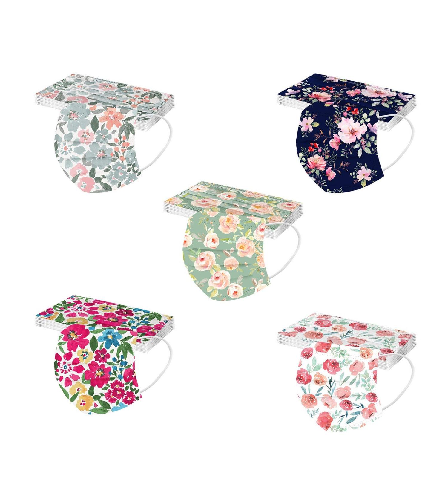 Buy Amyglin 50 Pack 3-Layer Disposable Face Masks - Breathable Non-Woven Butterfly Motif Bandana Scarf for Adults - International Shipping Available - Buy Online on GoSupps.com