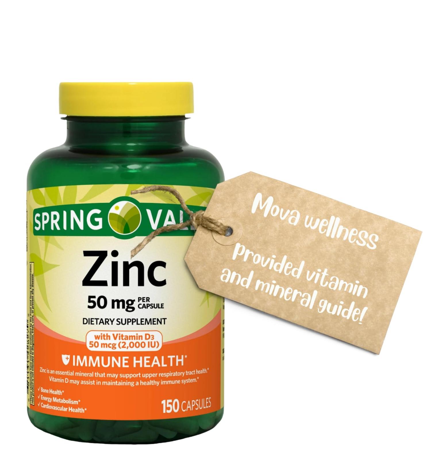 Zinc 50 mg with Vitamin D 50 mcg 150 Vegetarian Capsules Dietary Supplement (Pack of 1) - Buy Online on GoSupps.com