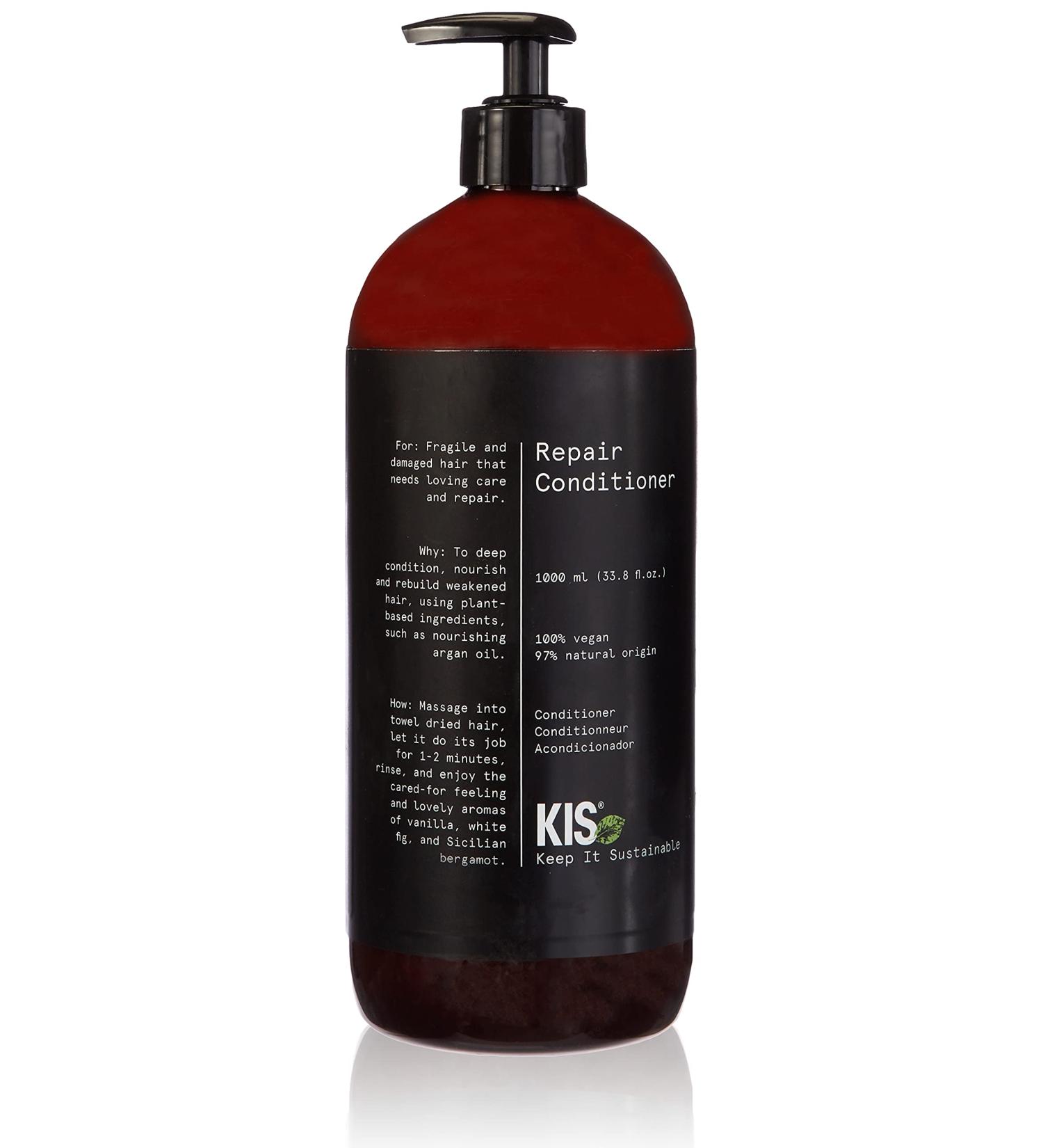 KIS Green Repair Conditioner 1000ml | Vegan Sulfate-Free | Nourishing Argan Oil for Brittle & Damaged Hair - Buy Online on GoSupps.com