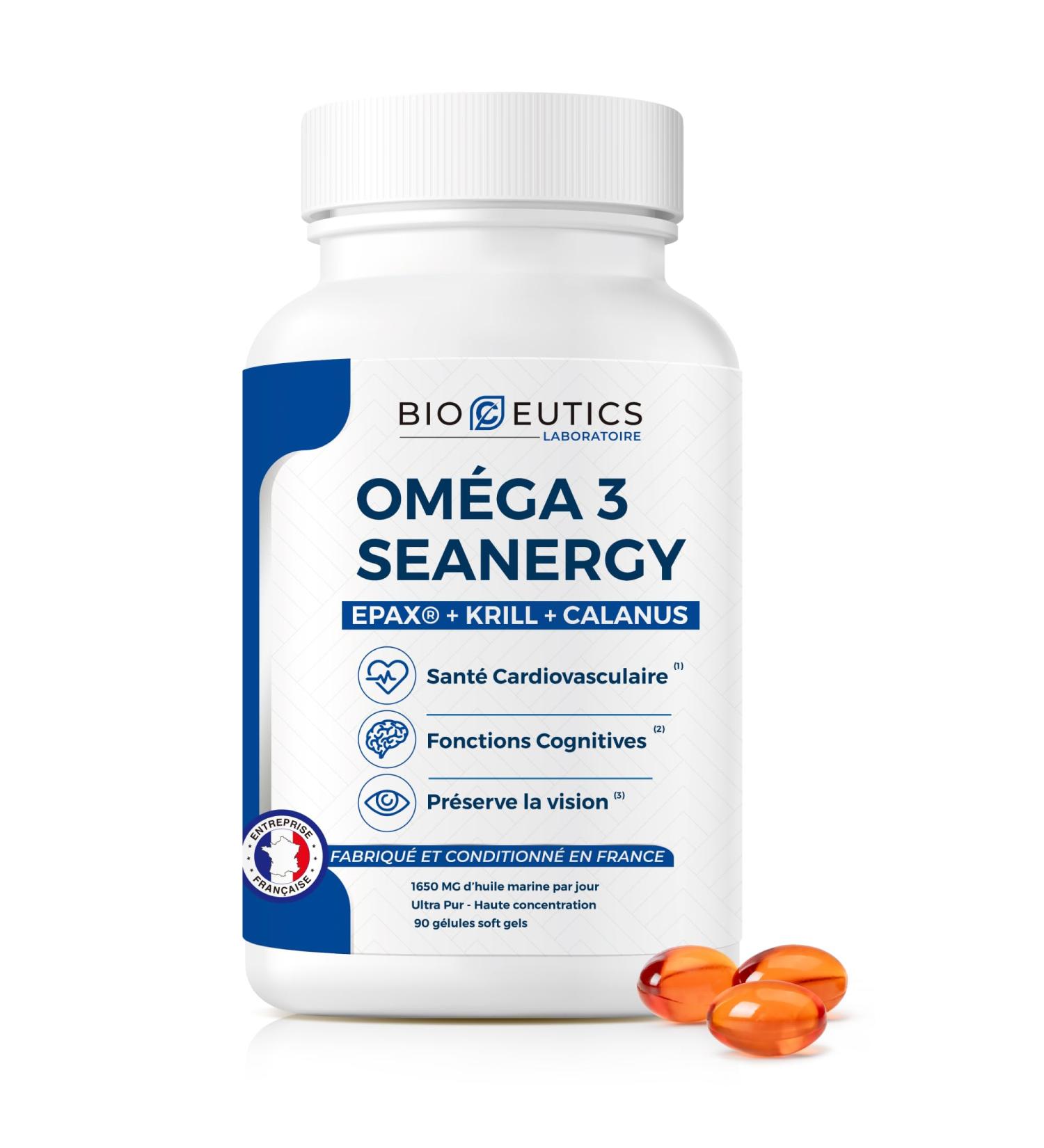 BioCeutics Omega 3 1650Mg EPA 423Mg DHA 279Mg - Organic Wild Fish Oil + Krill Oil - Omega 3 Organic Food Supplement - 90 Capsules - Omega 3 Epax Low Totox Index - Omega 3 DHA EPA - Buy Online on GoSupps.com