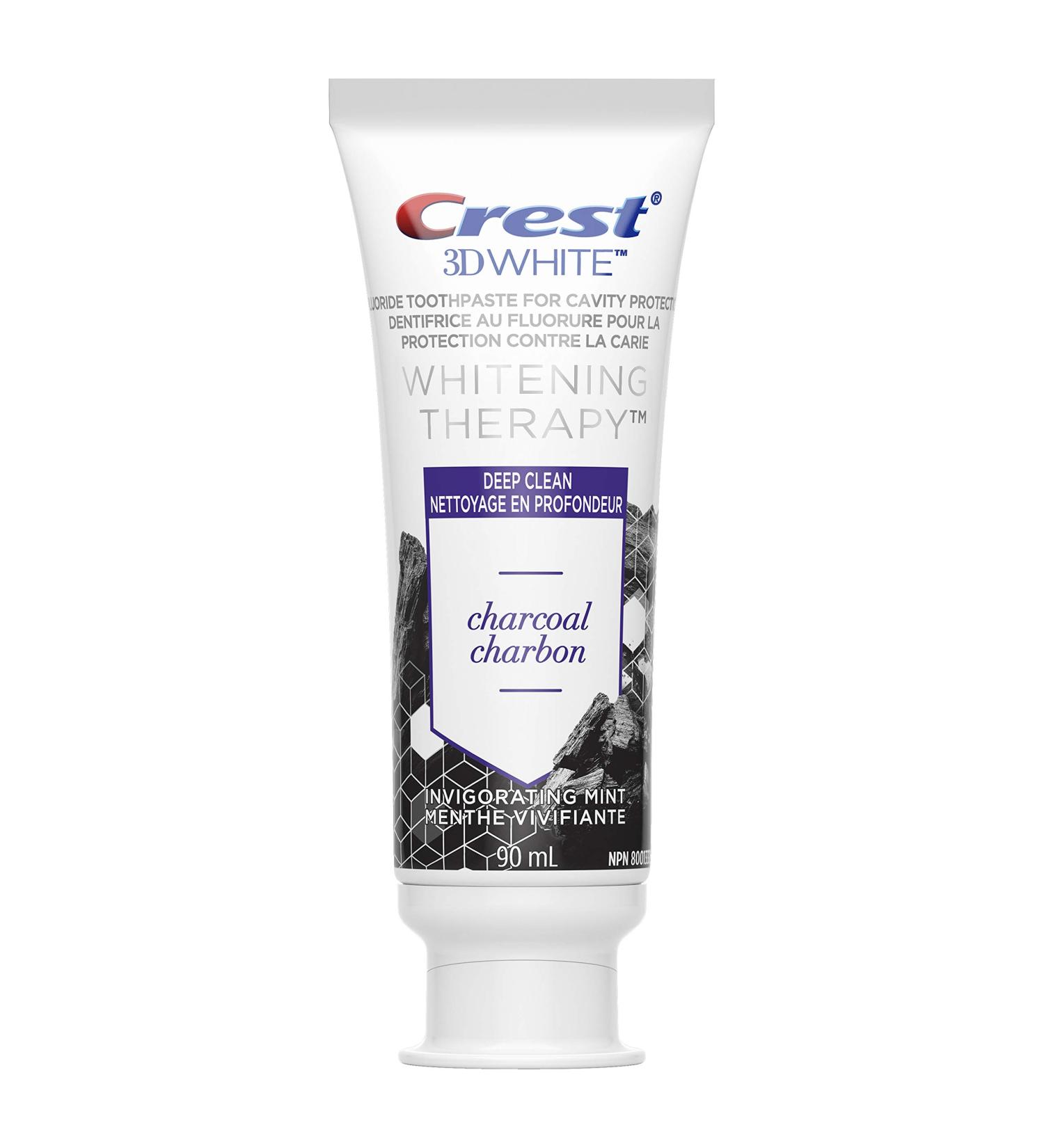 Crest 3D White Whitening Therapy Deep Clean Fluoride Toothpaste with Charcoal Invigorating Mint 3oz/90mL (Pack of 3) - Buy Online on GoSupps.com