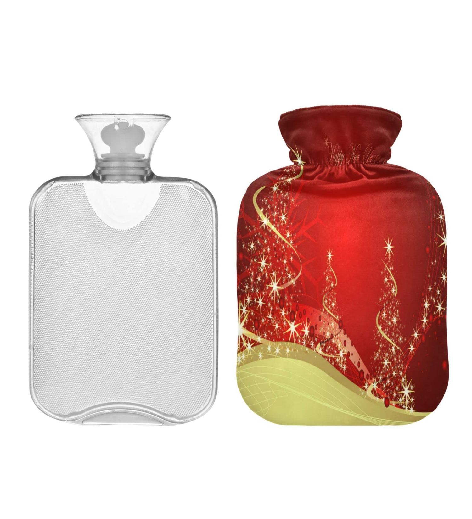 KCL Deci Hot Water Bottle 2L with Cover - Christmas Tree Design | Foot Warmer & Pain Relief - Ideal for Hot & Cold Therapy Cramps | Happy New Year Gift - Buy Online on GoSupps.com